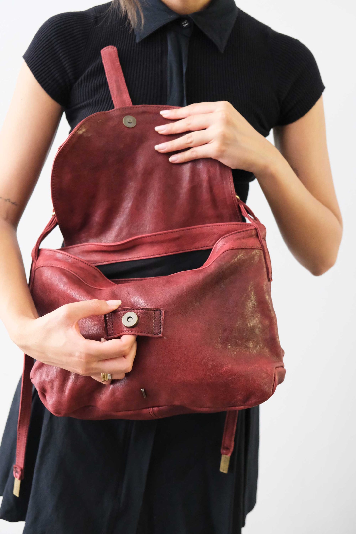 PRE ORDER discount 15%-Do saddle bag in habanero soft nappa washed - use code PREORDER15 - ESTIMATED DELIVERY SEPTEMBER 15- Made in Italy -