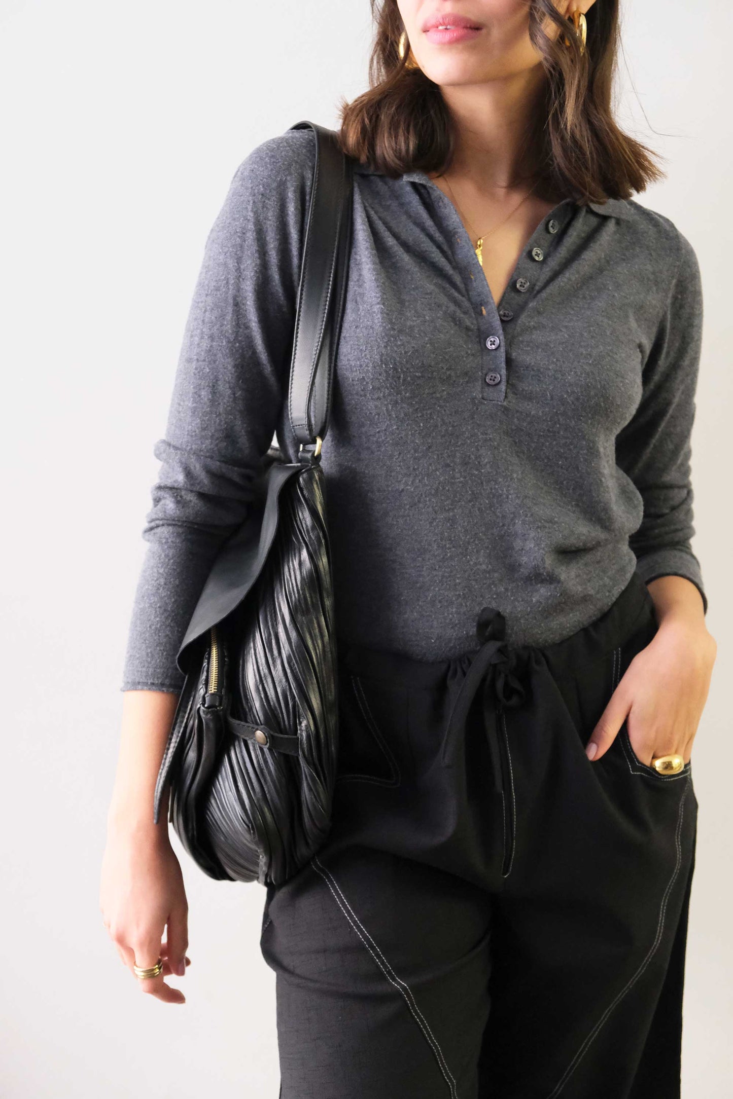 PRE ORDER discount 15%-Gabri tote bag in pleated black colour nappa leather  - use code PREORDER15 - DELIVERY IS ESTIMATED WITHIN APPROXIMATELY 30 DAYS FROM THE ORDER DATE - Made in Italy -
