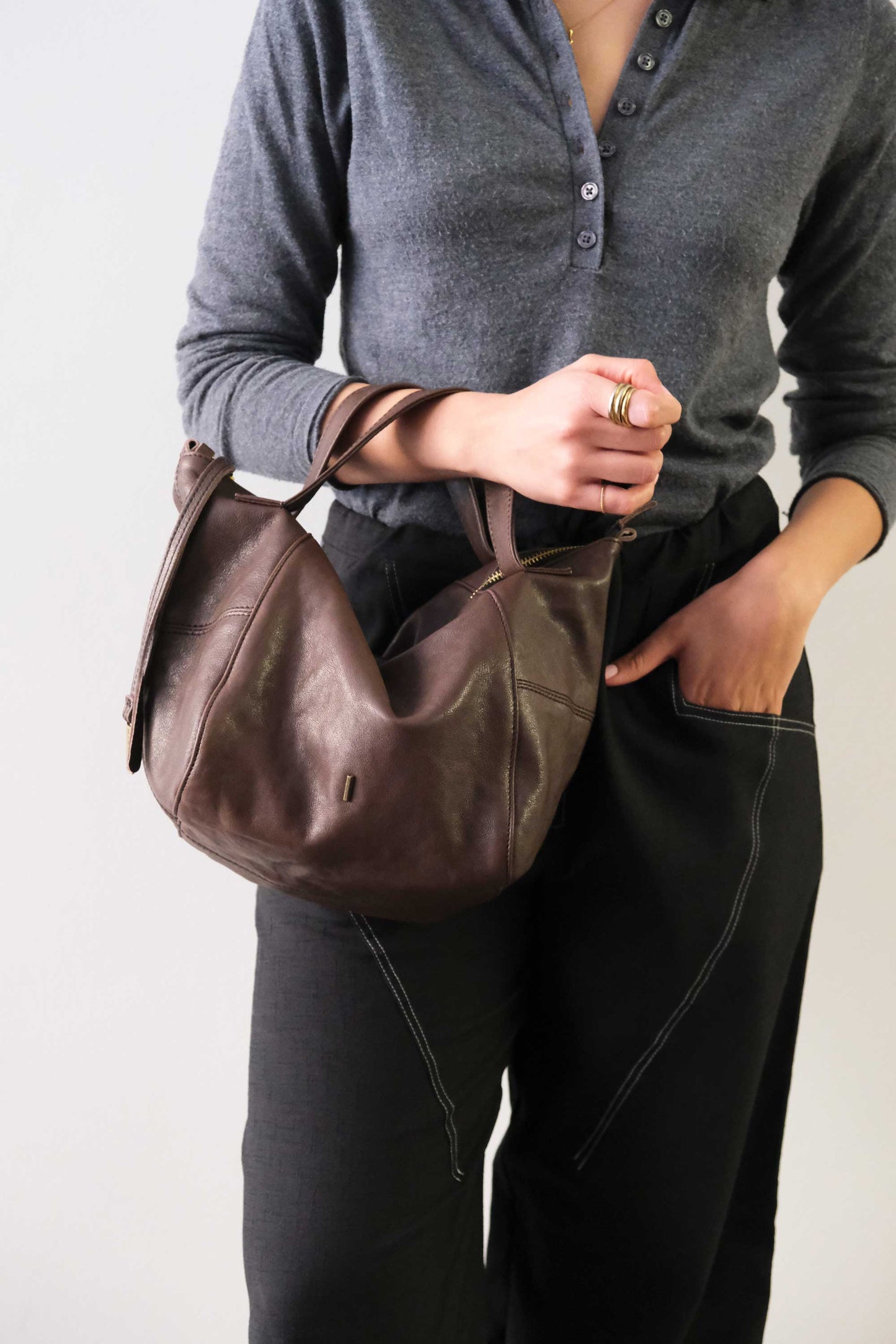 Marty bag in brown soft nappa - Made in Italy -
