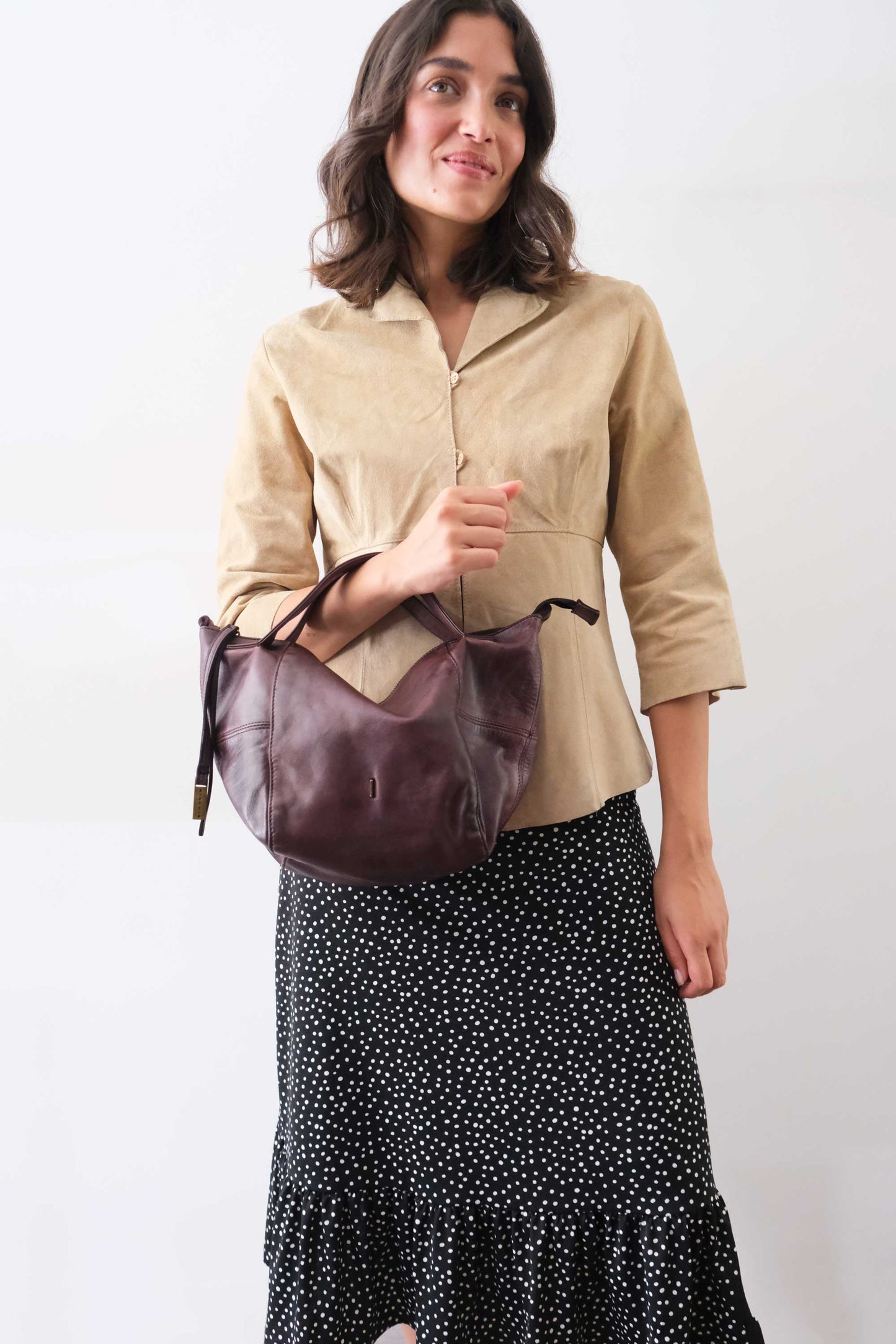 PRE ORDER discount 15%-Marty bag in plum turner calf soft leather - use code PREORDER15 - ESTIMATED DELIVERY SEPTEMBER 15- Made in Italy -