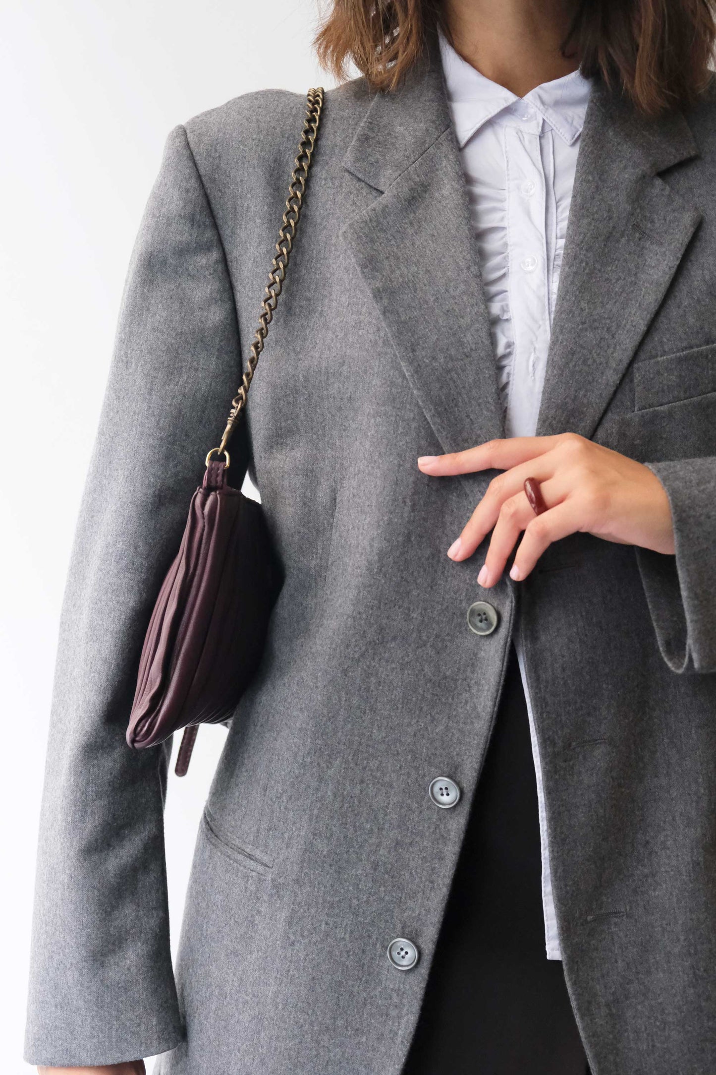 PRE ORDER discount 15%- Mikin pochette in plum pleated soft leather - use code PREORDER15 - ESTIMATED DELIVERY END SEPTEMBER - Made in Italy -