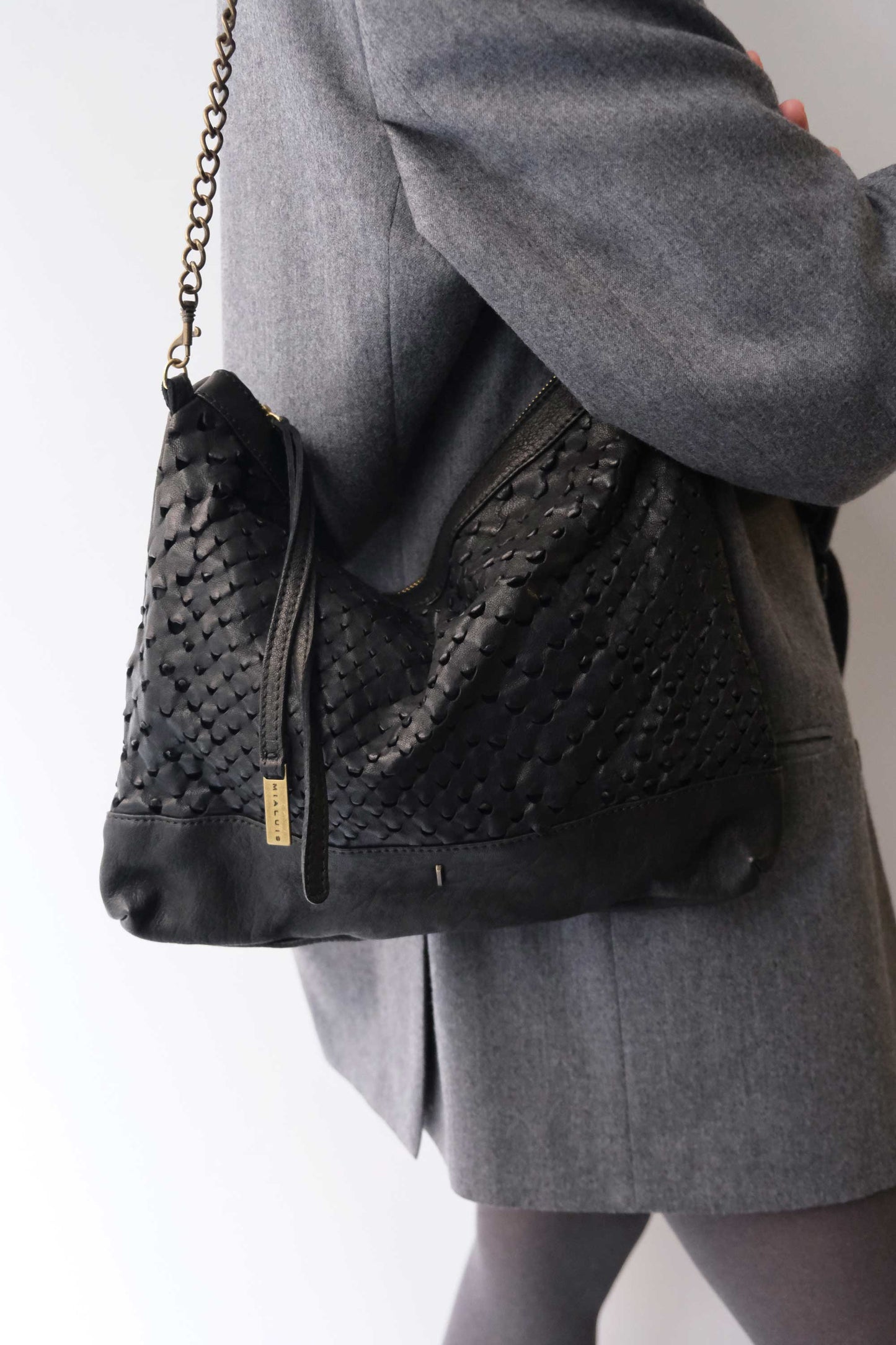 PRE ORDER discount 15%-Zoe in black perforated nappa leather - use code PREORDER15 - ESTIMATED DELIVERY SEPTEMBER 15- Made in Italy -