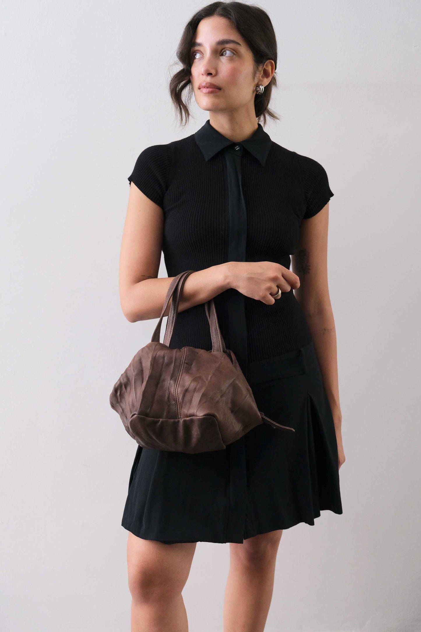 PRE ORDER discount 15%-Bobo top handle bag in brown nappa lomè soft leather - use code PREORDER15 - ESTIMATED DELIVERY SEPTEMBER 15- Made in Italy -