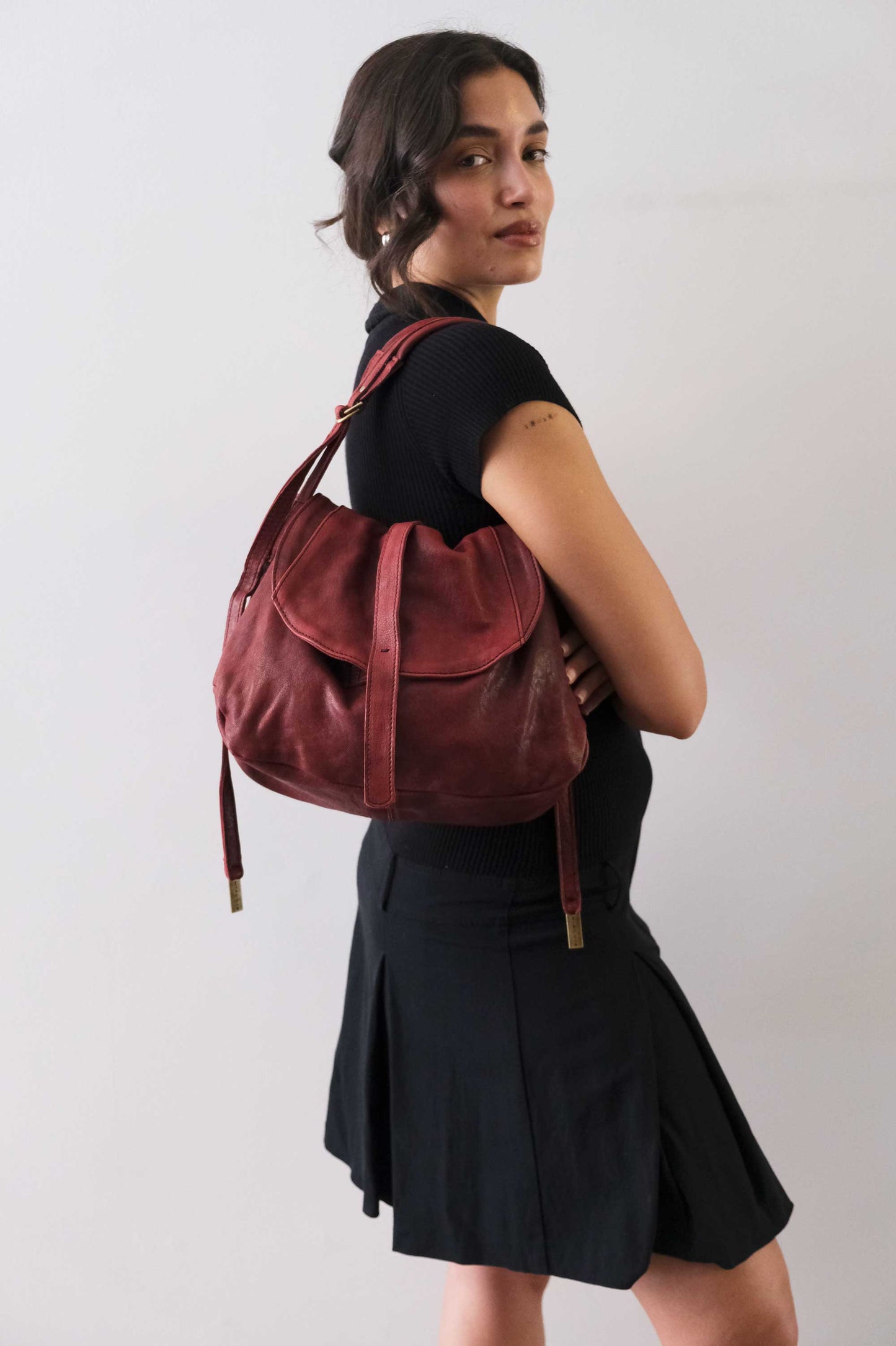 PRE ORDER discount 15%-Do saddle bag in habanero soft nappa washed - use code PREORDER15 - ESTIMATED DELIVERY SEPTEMBER 15- Made in Italy -