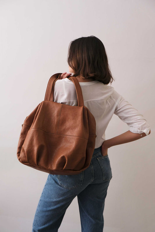 PRE ORDER discount 15%-Riri tote bag in cognac nappa leather- use code PREORDER15 - DELIVERY IS ESTIMATED WITHIN APPROXIMATELY 30 DAYS FROM THE ORDER DATE- Made in Italy -