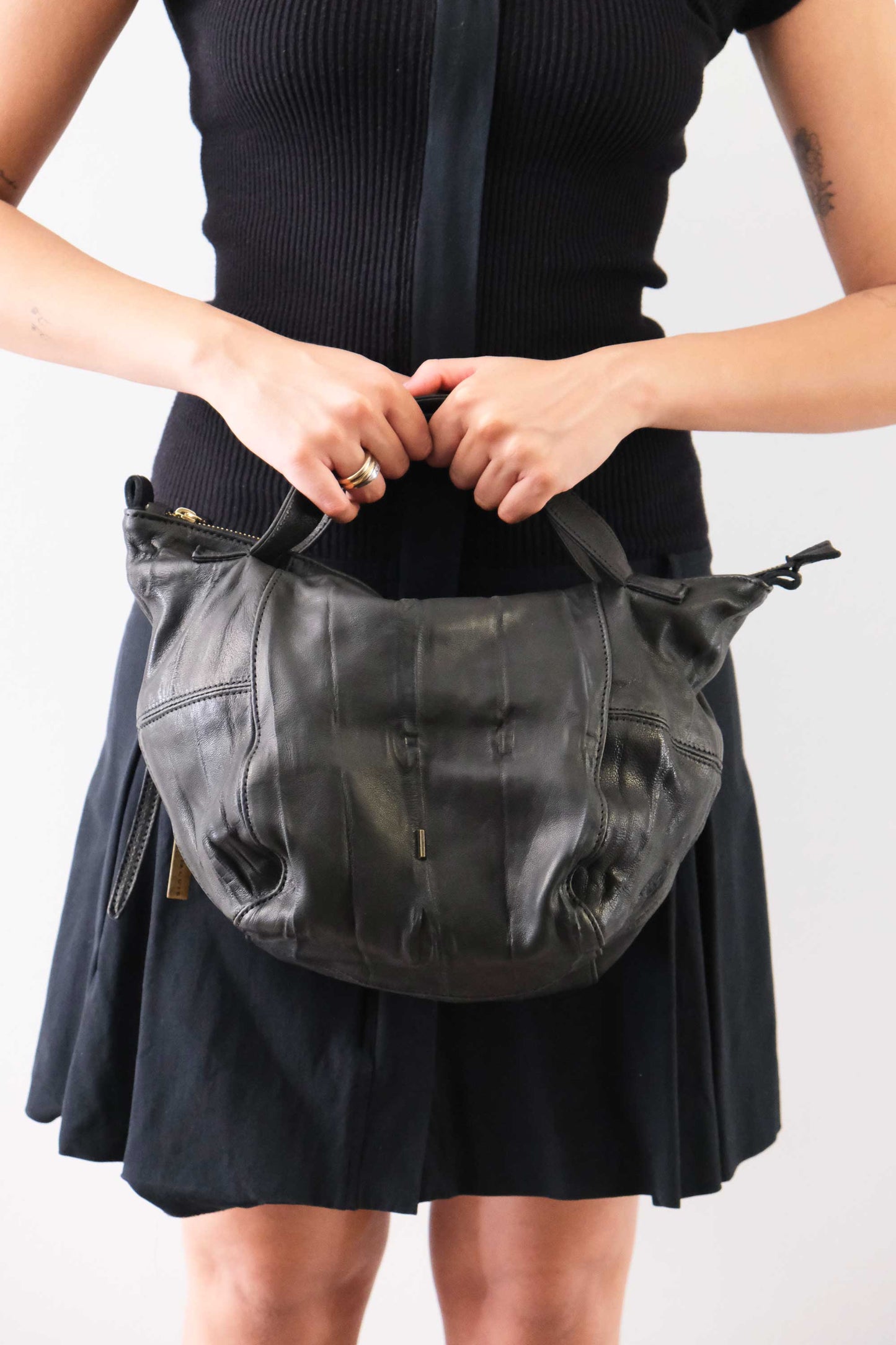 PRE ORDER discount 15%- Marty bag in black soft washed nappa lomè - use code PREORDER15 - ESTIMATED DELIVERY SEPTEMBER 15- Made in Italy -