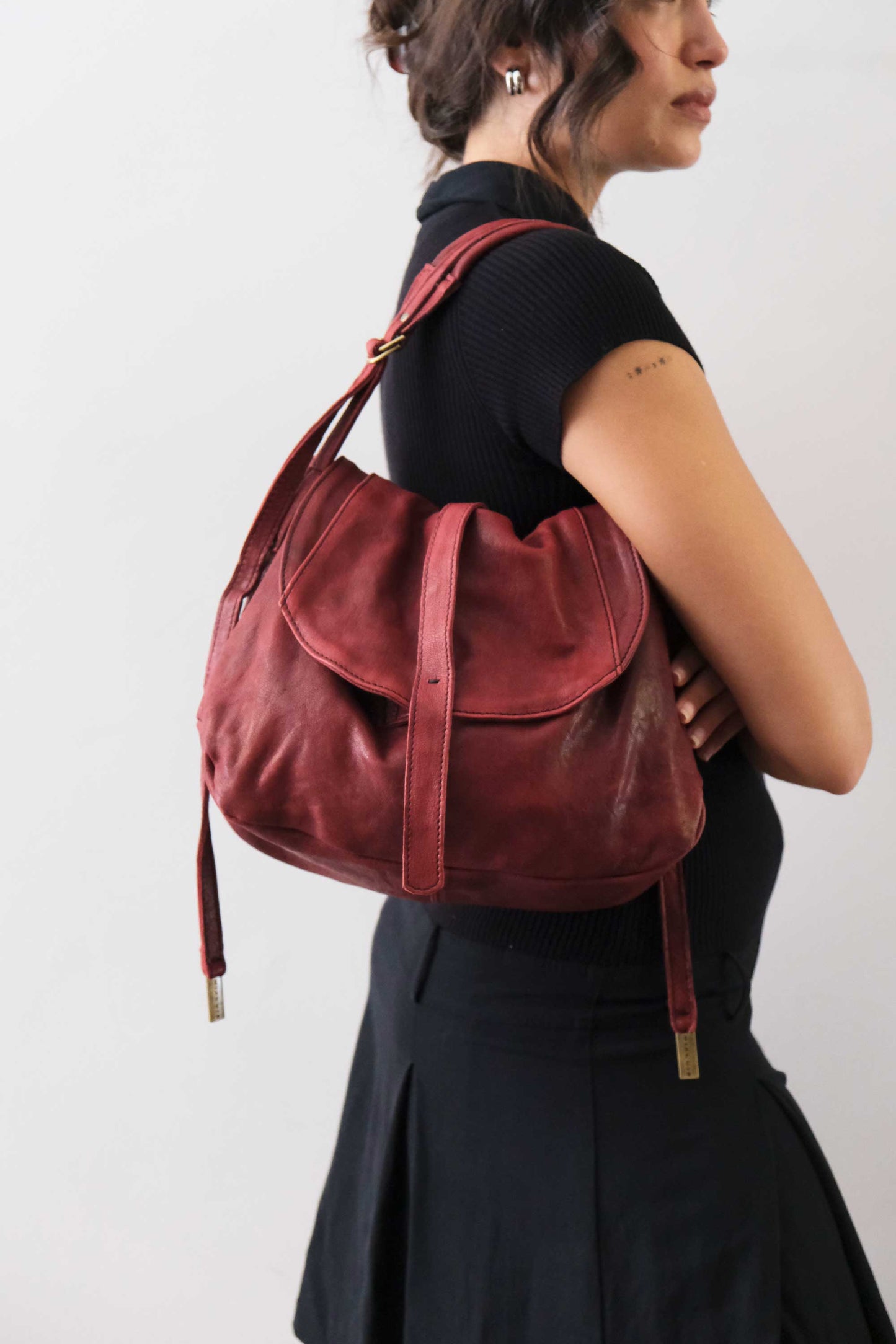 PRE ORDER discount 15%-Do saddle bag in habanero soft nappa washed - use code PREORDER15 - ESTIMATED DELIVERY SEPTEMBER 15- Made in Italy -