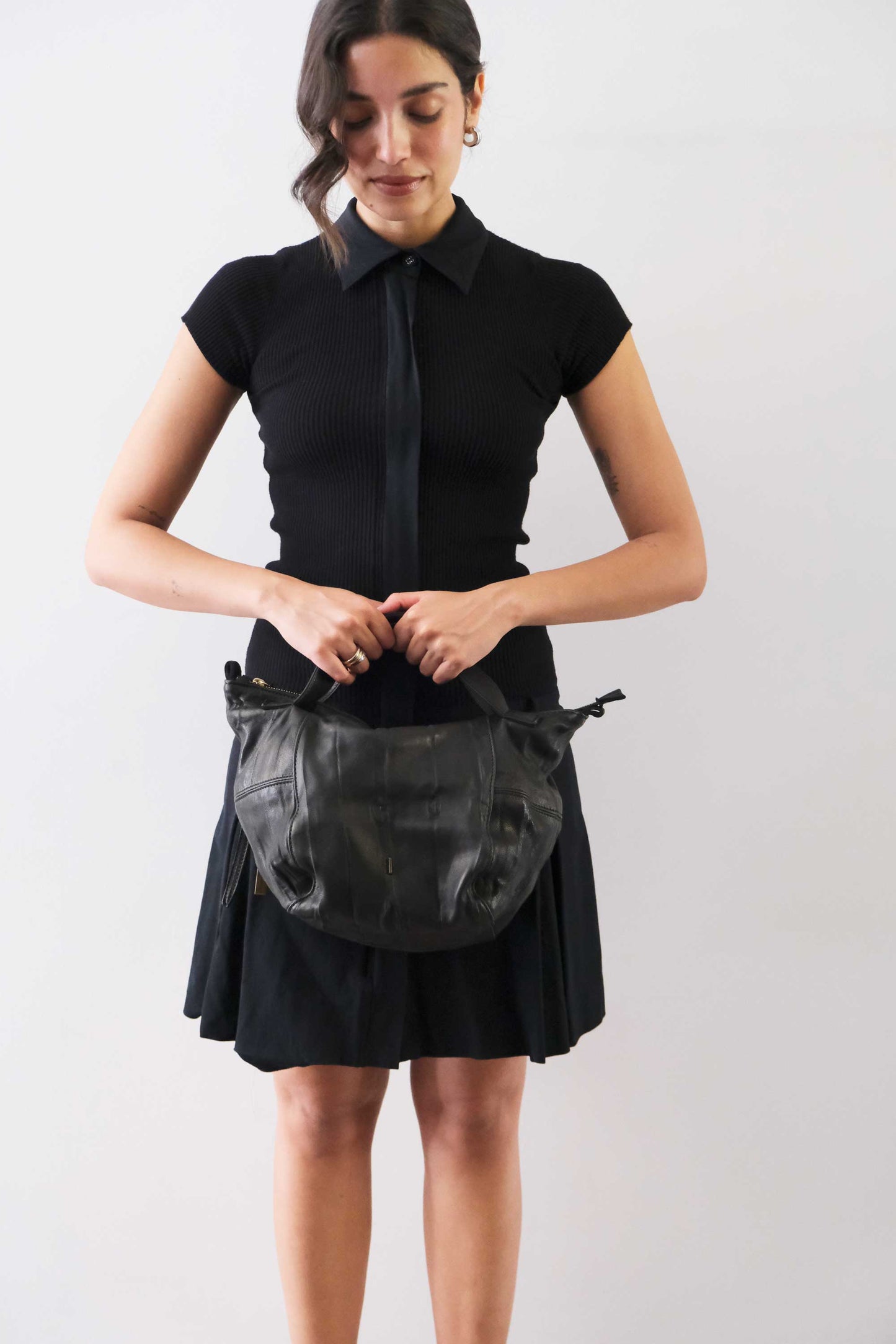PRE ORDER discount 15%- Marty bag in black soft washed nappa lomè - use code PREORDER15 - ESTIMATED DELIVERY SEPTEMBER 15- Made in Italy -