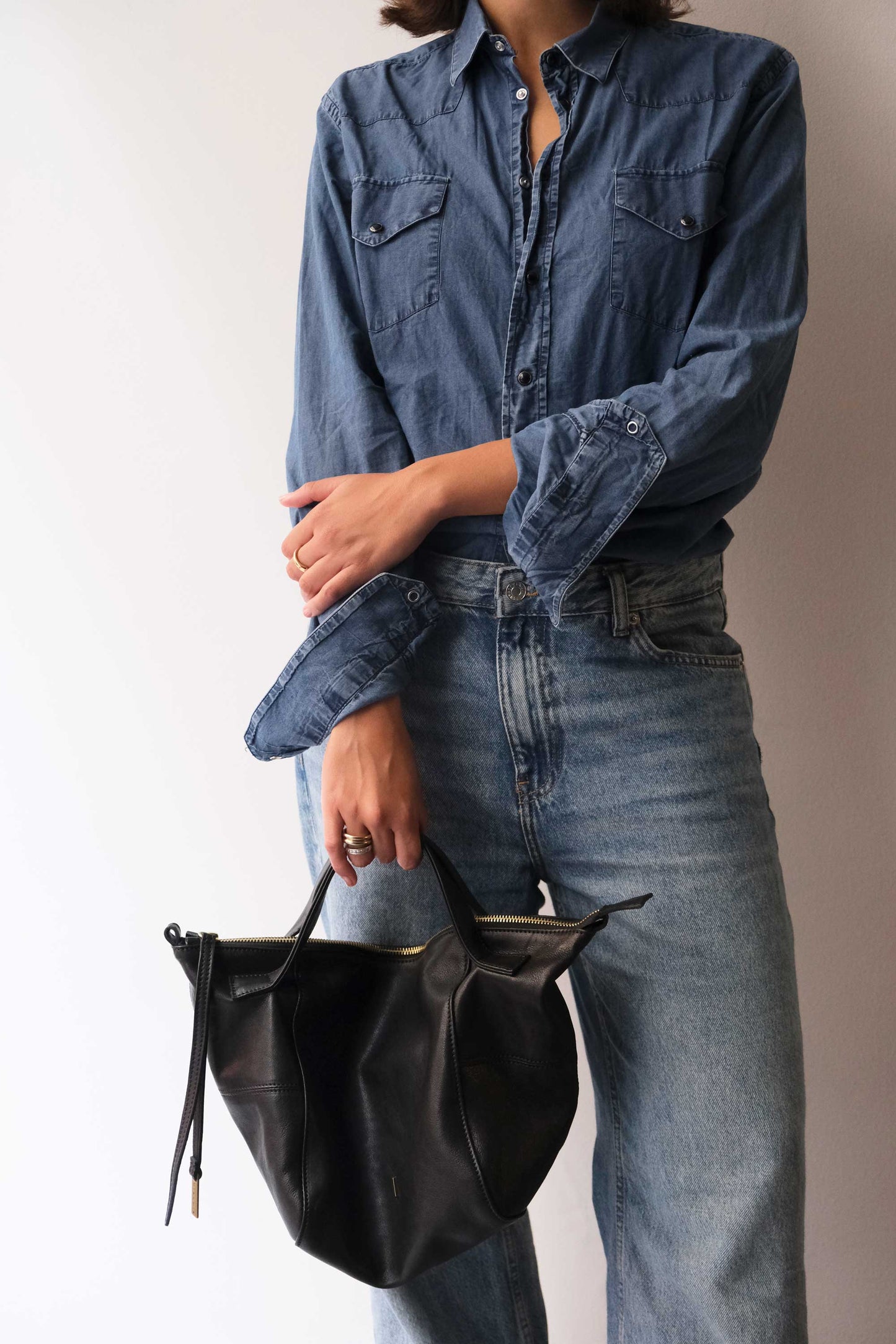 Marty bag in black soft nappa - Made in Italy -