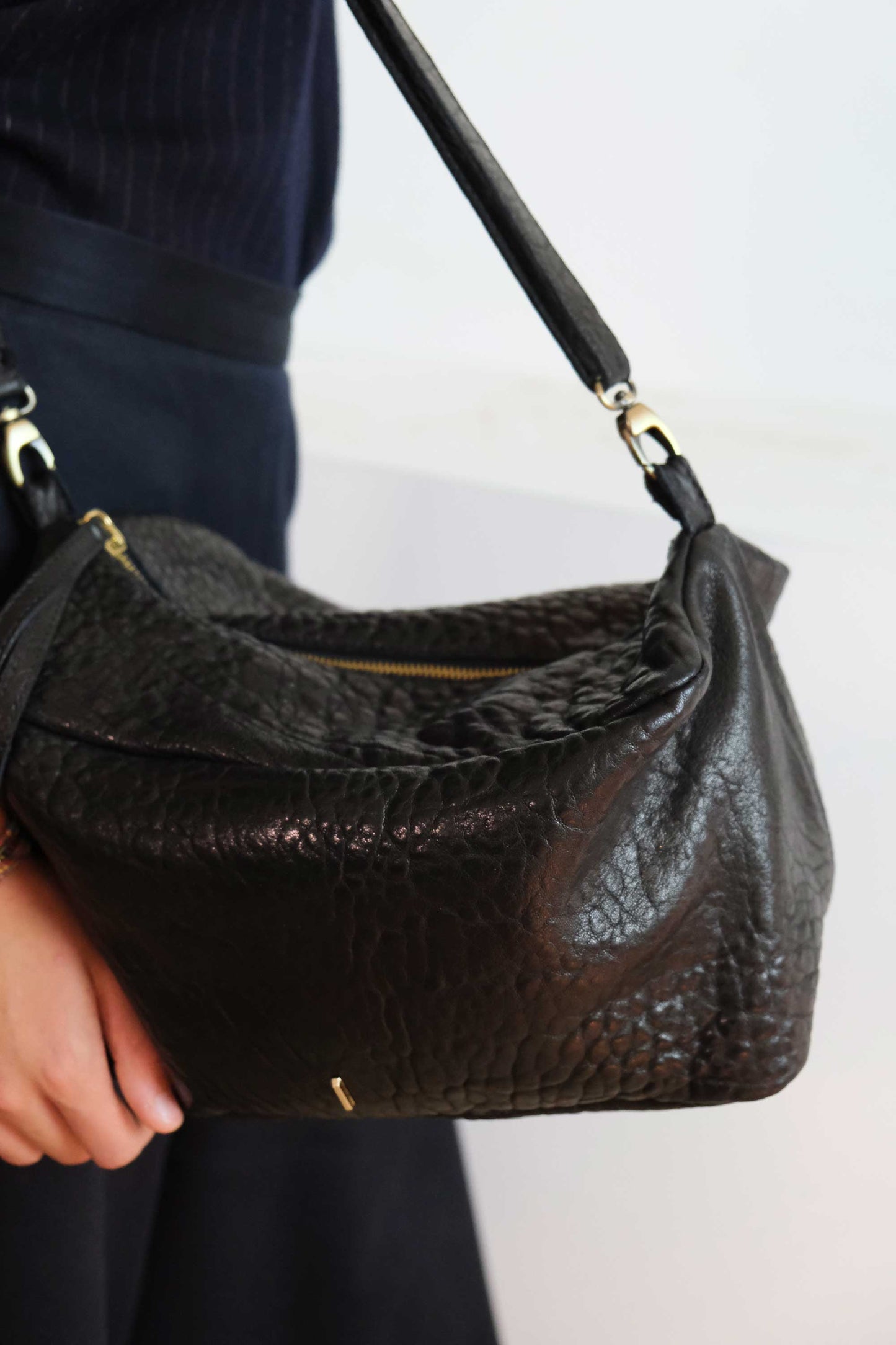 Bobo Torchon top handle bag in mutton vegetable leather