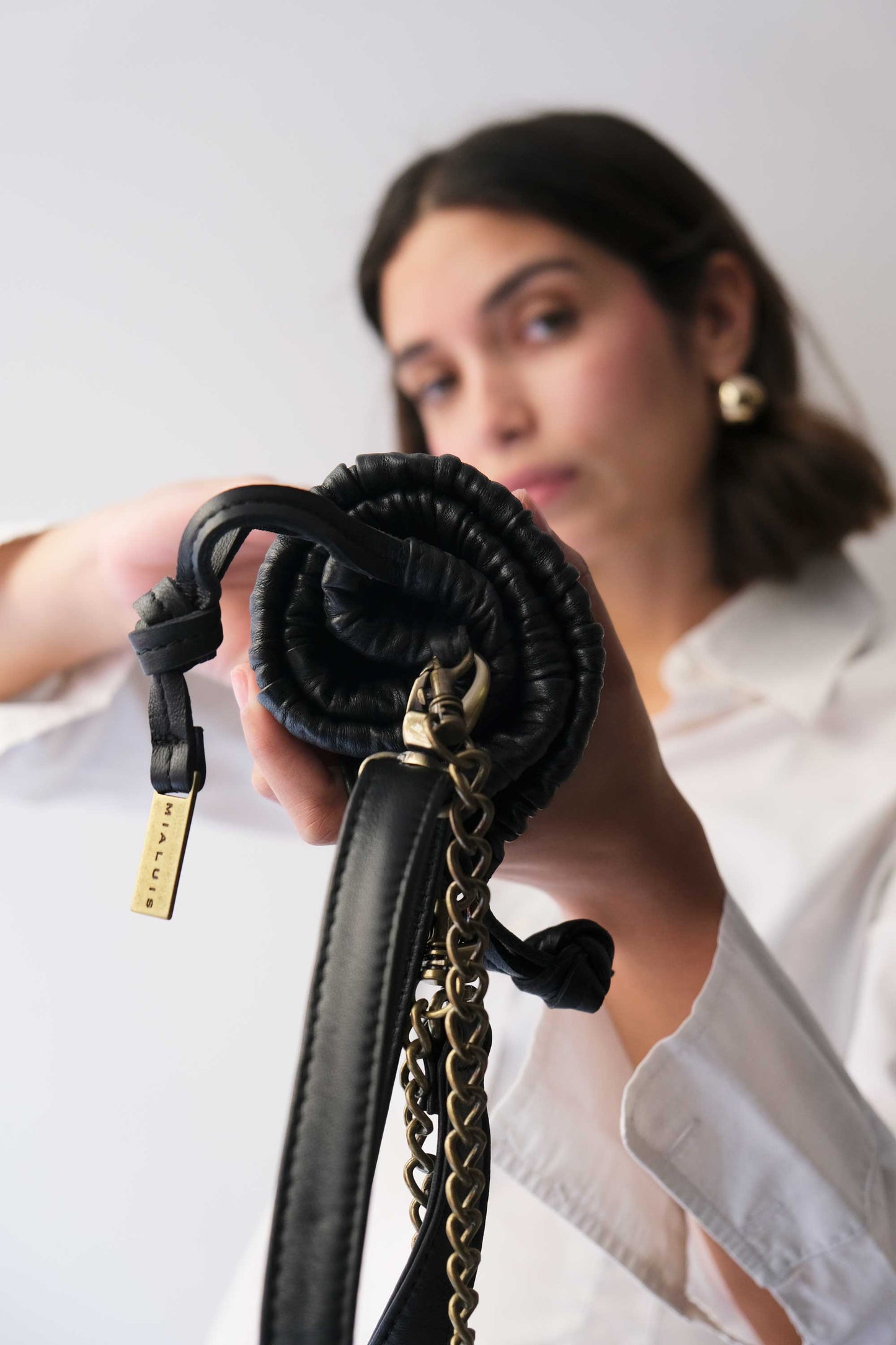 PRE ORDER discount 15%-Agnes mini pochette in black pleated leather- use code PREORDER15 - ESTIMATED DELIVERY SEPTEMBER 15- Made in Italy -