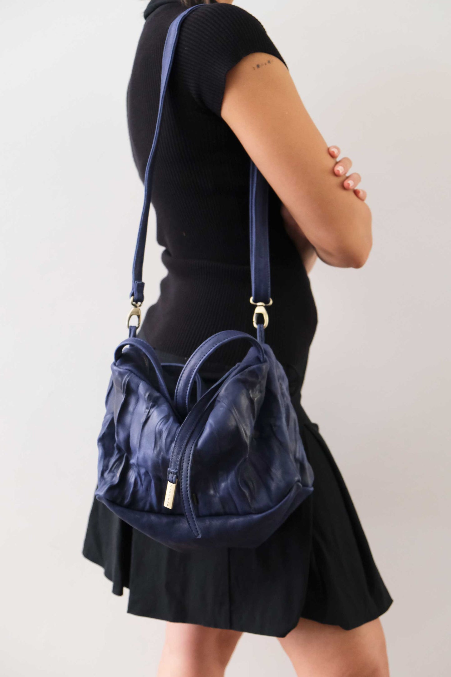 PRE ORDER discount 15%-Bobo top handle bag in cobalto nappa lomè soft leather - use code PREORDER15 - ESTIMATED DELIVERY SEPTEMBER 15- Made in Italy -