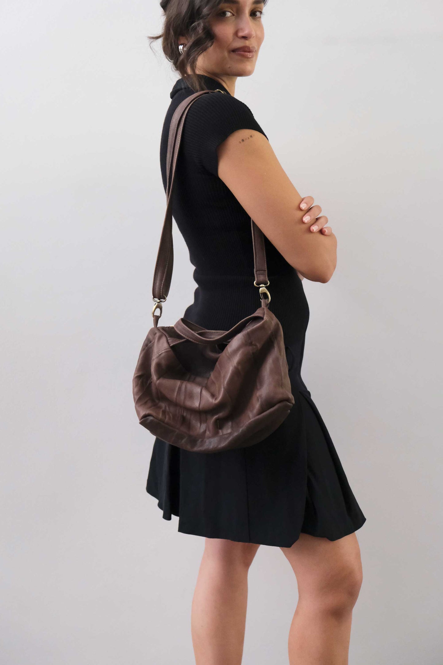 PRE ORDER discount 15%-Bobo top handle bag in brown nappa lomè soft leather - use code PREORDER15 - ESTIMATED DELIVERY SEPTEMBER 15- Made in Italy -