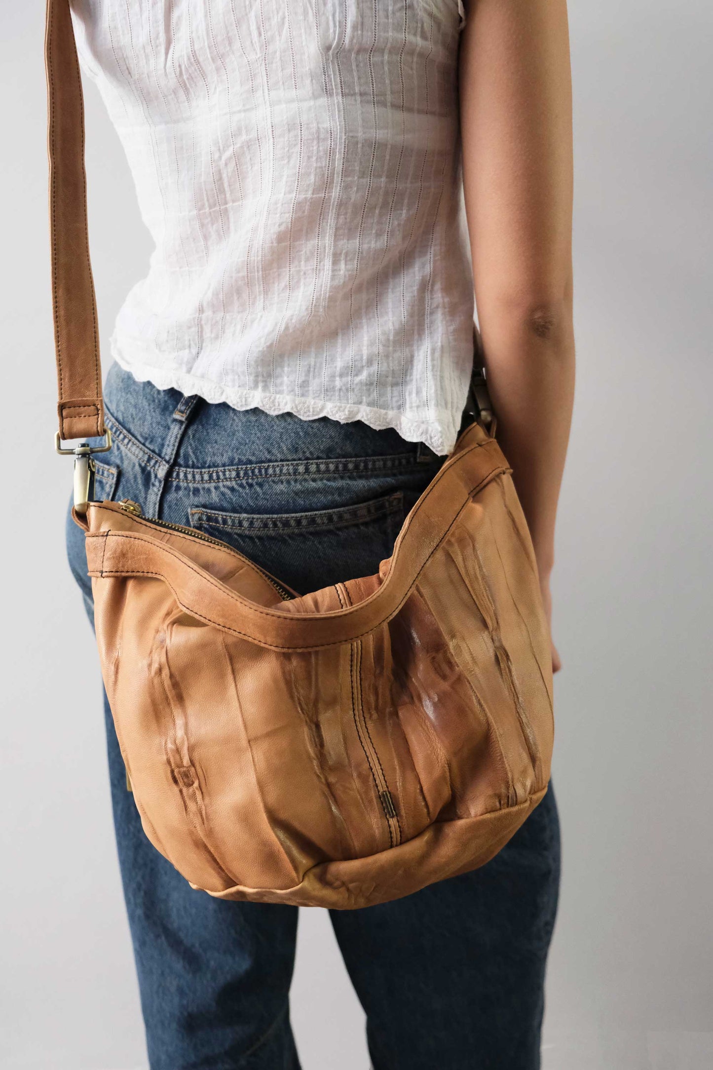 Carola bag cognac morbida nappa lomè - Made in Italy -