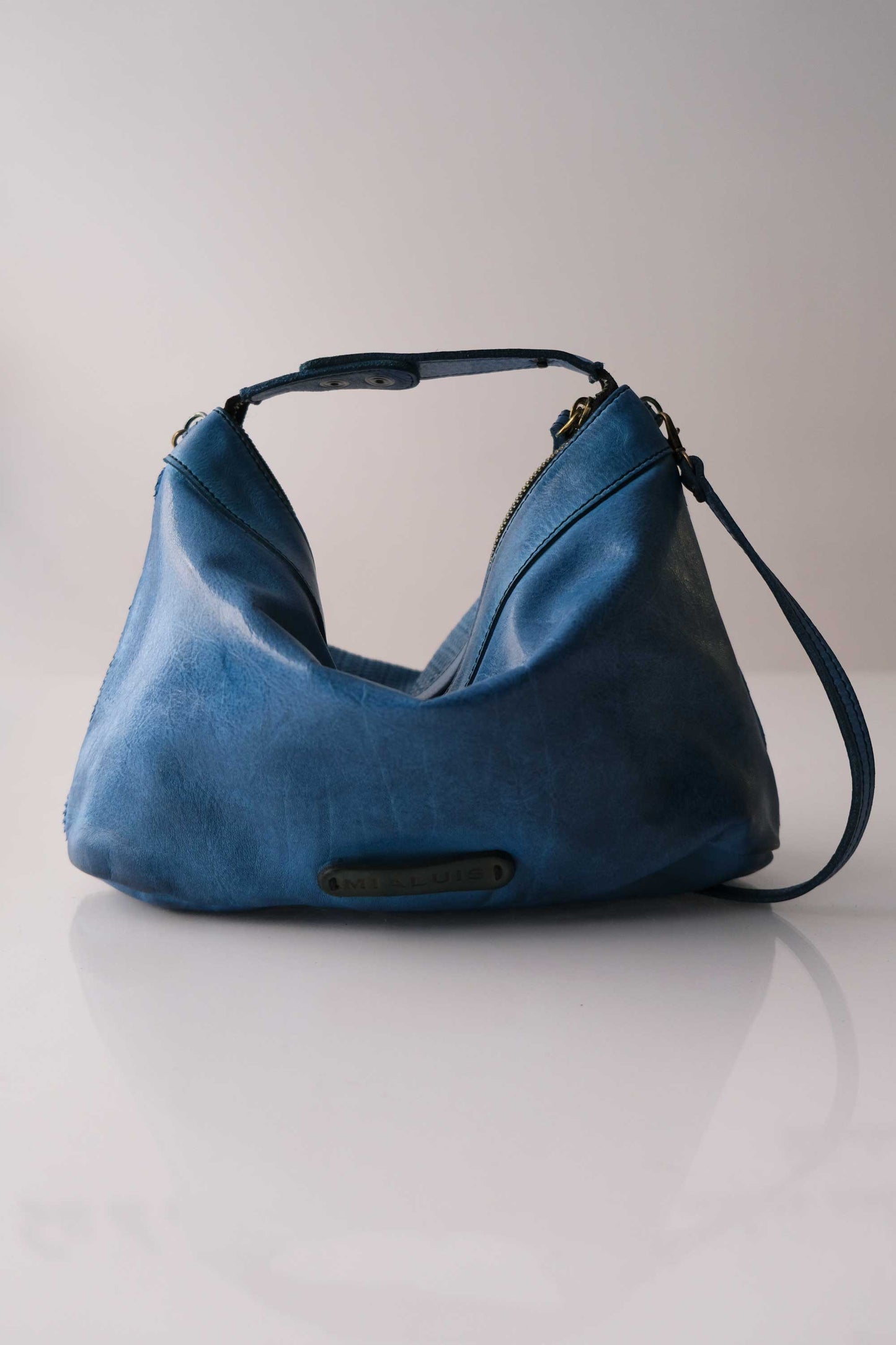 Chicca Media hobo bag in pelle ottanio turner wips - Made in Italy -