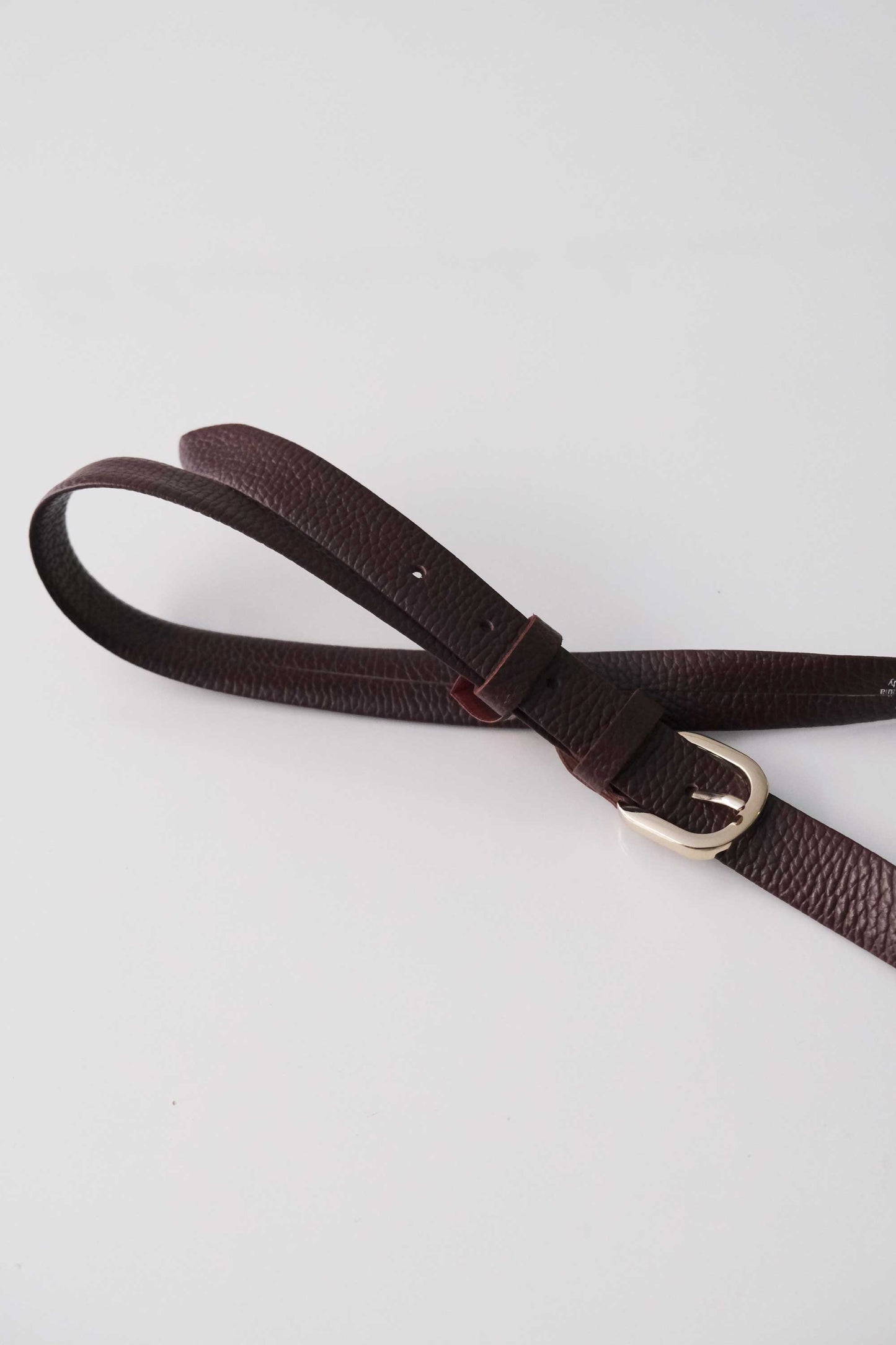 Belt Linea natural grain calf burgundy - Made in Italy -