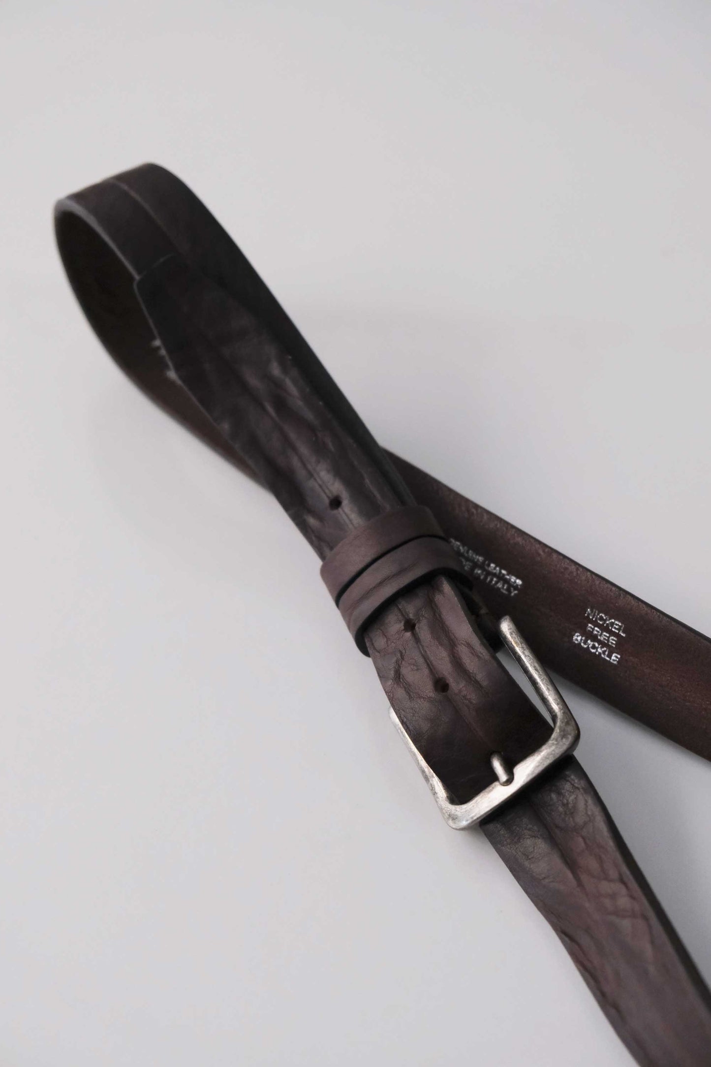 Belt Punto – Men’s vegetable-tanned leather dark brown – Made in Italy