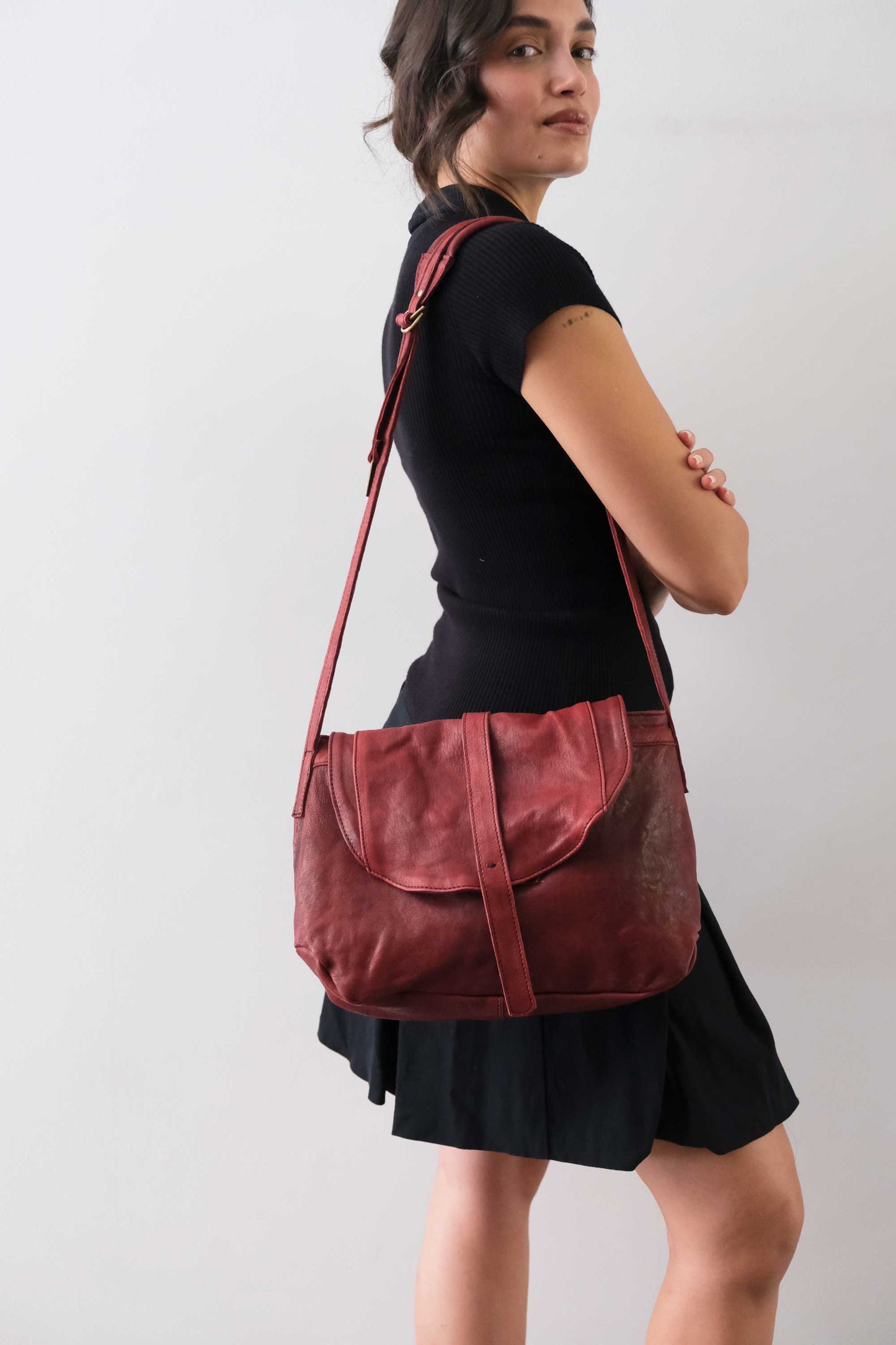 PRE ORDER discount 15%-Do saddle bag in habanero soft nappa washed - use code PREORDER15 - ESTIMATED DELIVERY SEPTEMBER 15- Made in Italy -