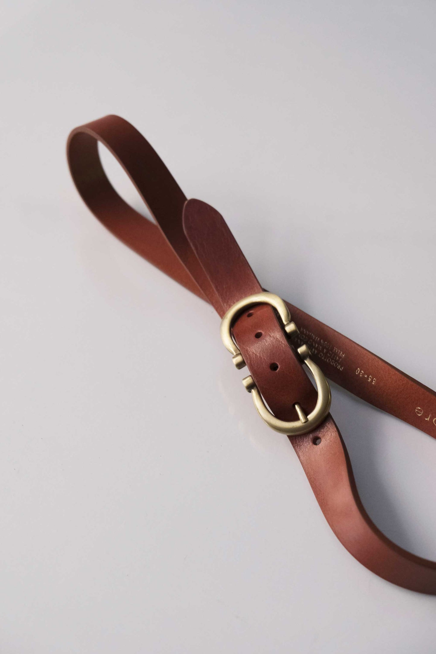Belt Double vegetable-tanned leather cognac - Made in Italy -