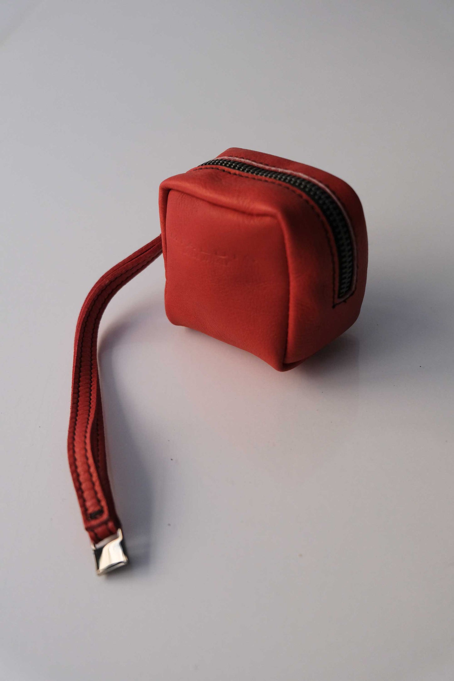 Dream box mini pochette in red soft leather