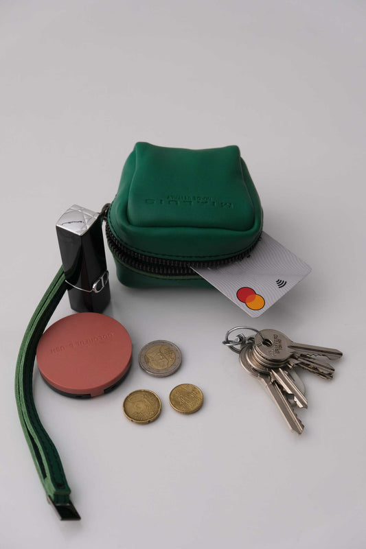 Dream box mini pochette in morbida pelle smeraldo - Made in Italy -