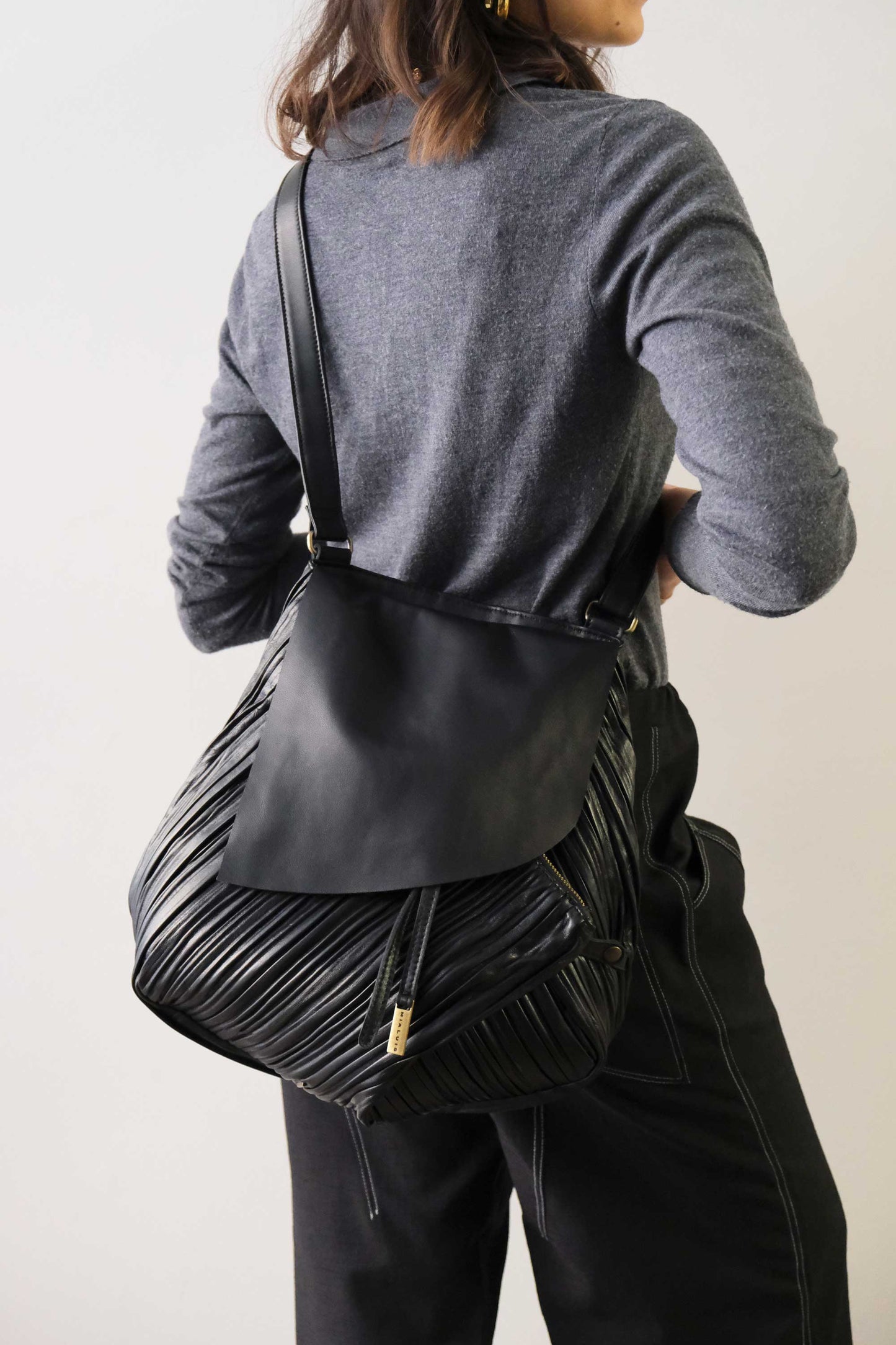 PRE ORDER discount 15%-Gabri tote bag in pleated black colour nappa leather  - use code PREORDER15 - DELIVERY IS ESTIMATED WITHIN APPROXIMATELY 30 DAYS FROM THE ORDER DATE - Made in Italy -
