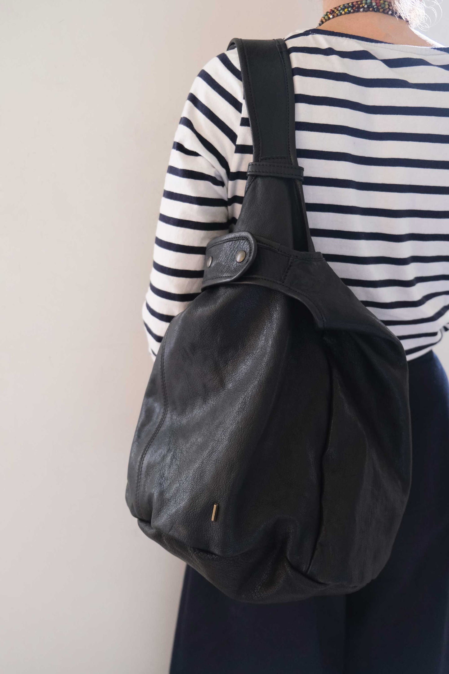 Lena tote bag in black nappa leather