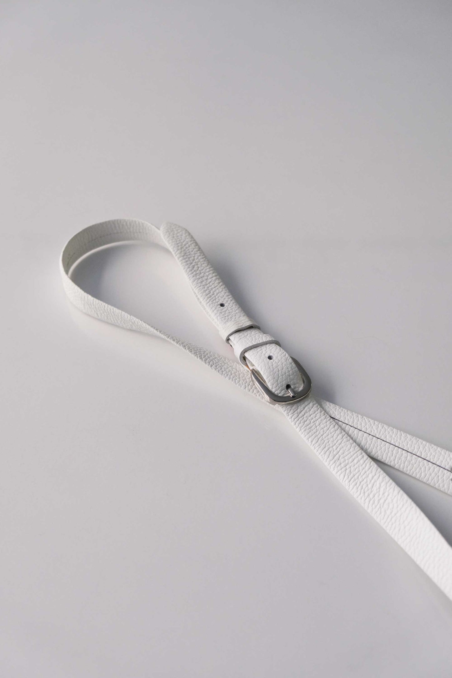 Belt Linea natural grain calf white - Made in Italy -