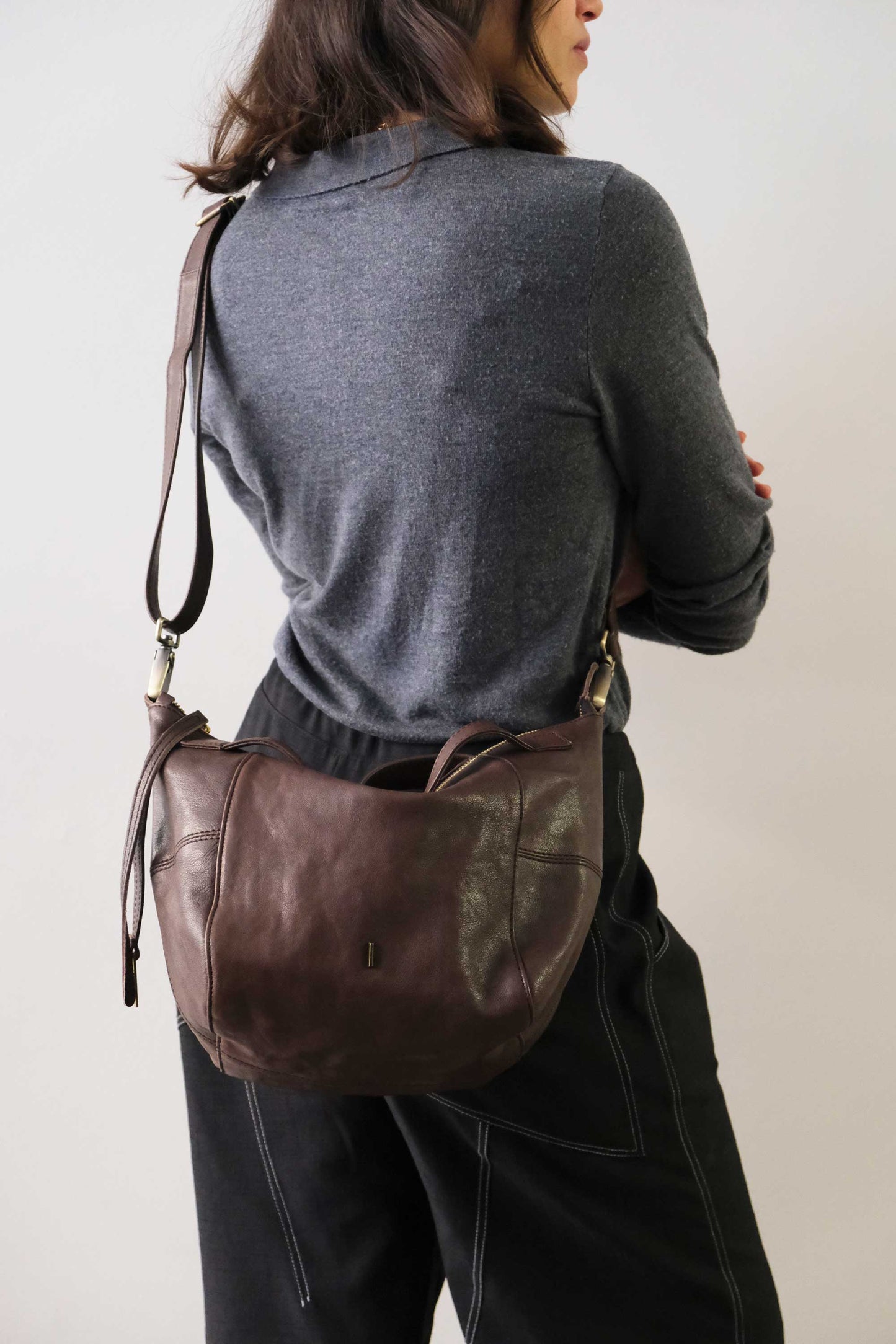 Marty bag in brown soft nappa - Made in Italy -