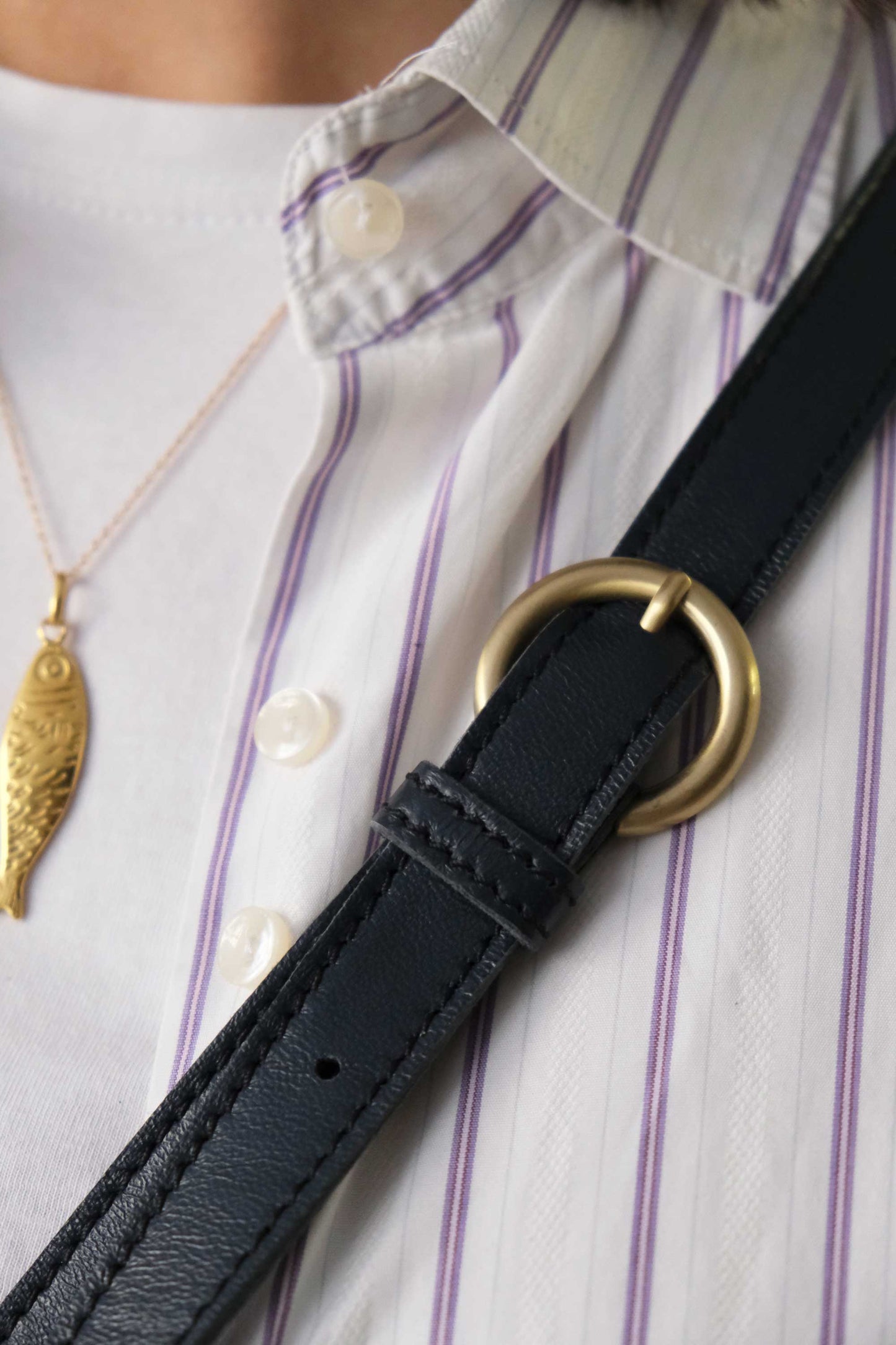 Mikin in pleated bubble navy soft leather - Made in Italy -