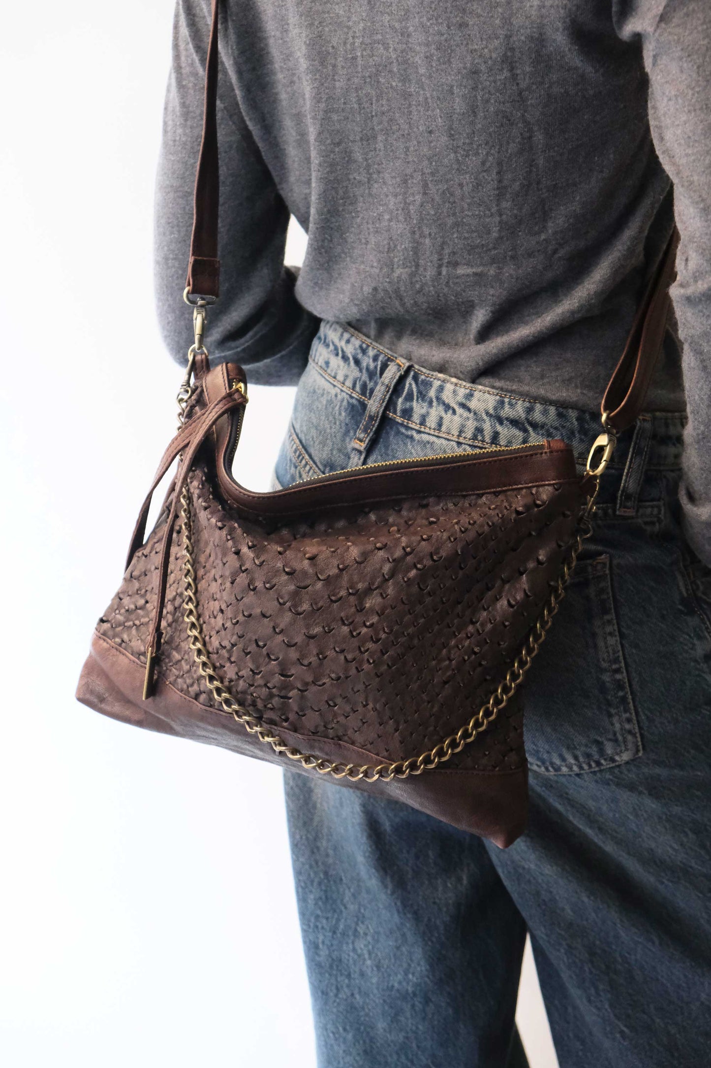 PRE ORDER discount 15%-Zoe in brown perforated nappa leather - use code PREORDER15 - ESTIMATED DELIVERY SEPTEMBER 15- Made in Italy -