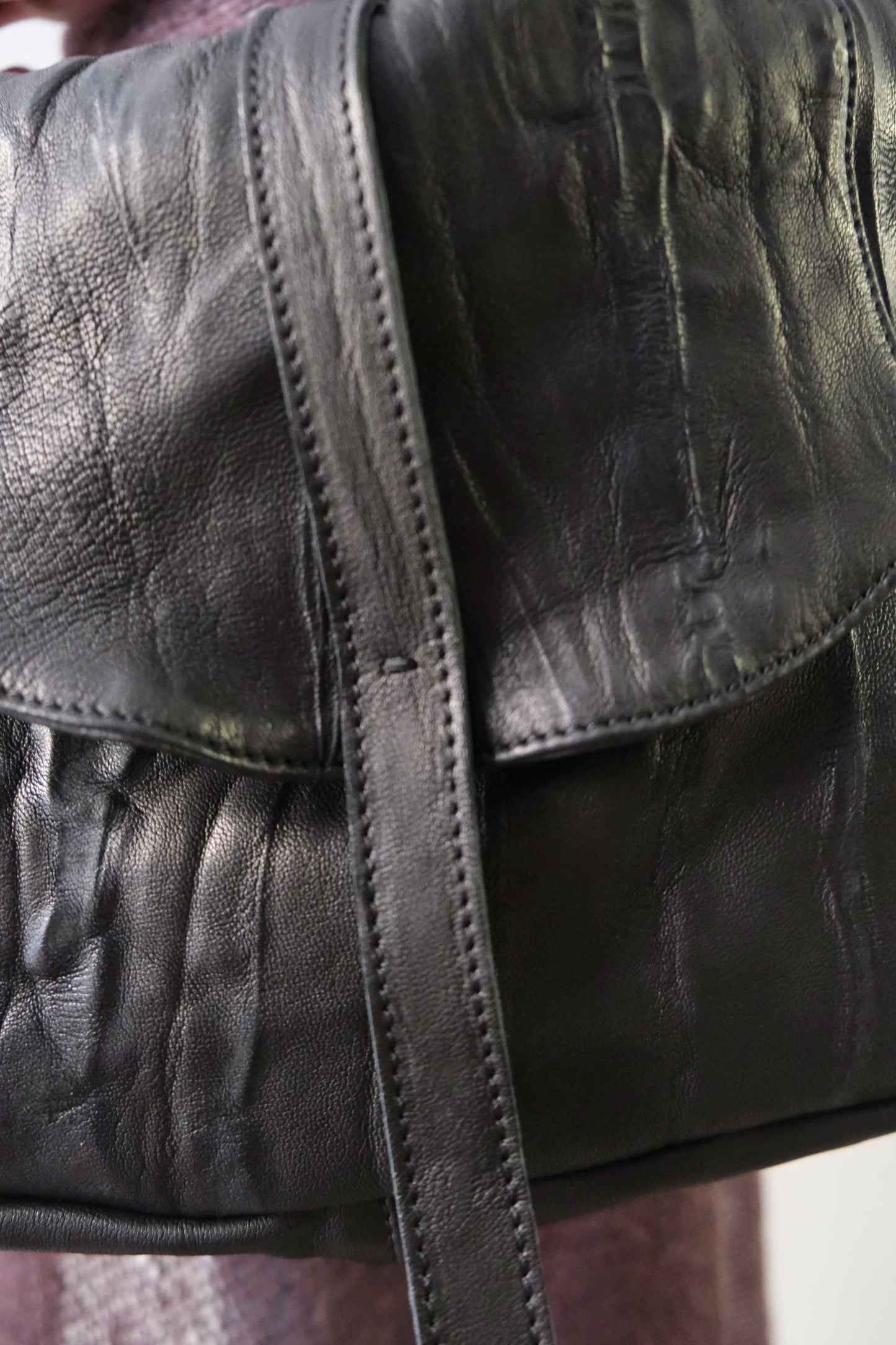 Do saddle bag black in soft nappa lomé - Made in Italy -