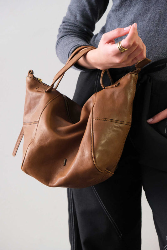 Marty borsa in morbida nappa cognac - Made in Italy-