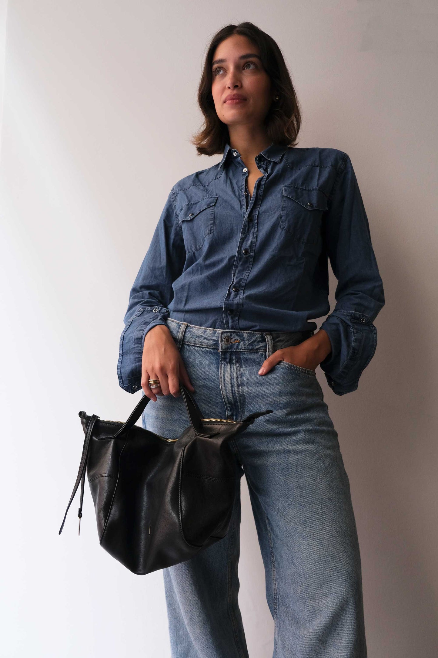 Marty bag in black soft nappa - Made in Italy -