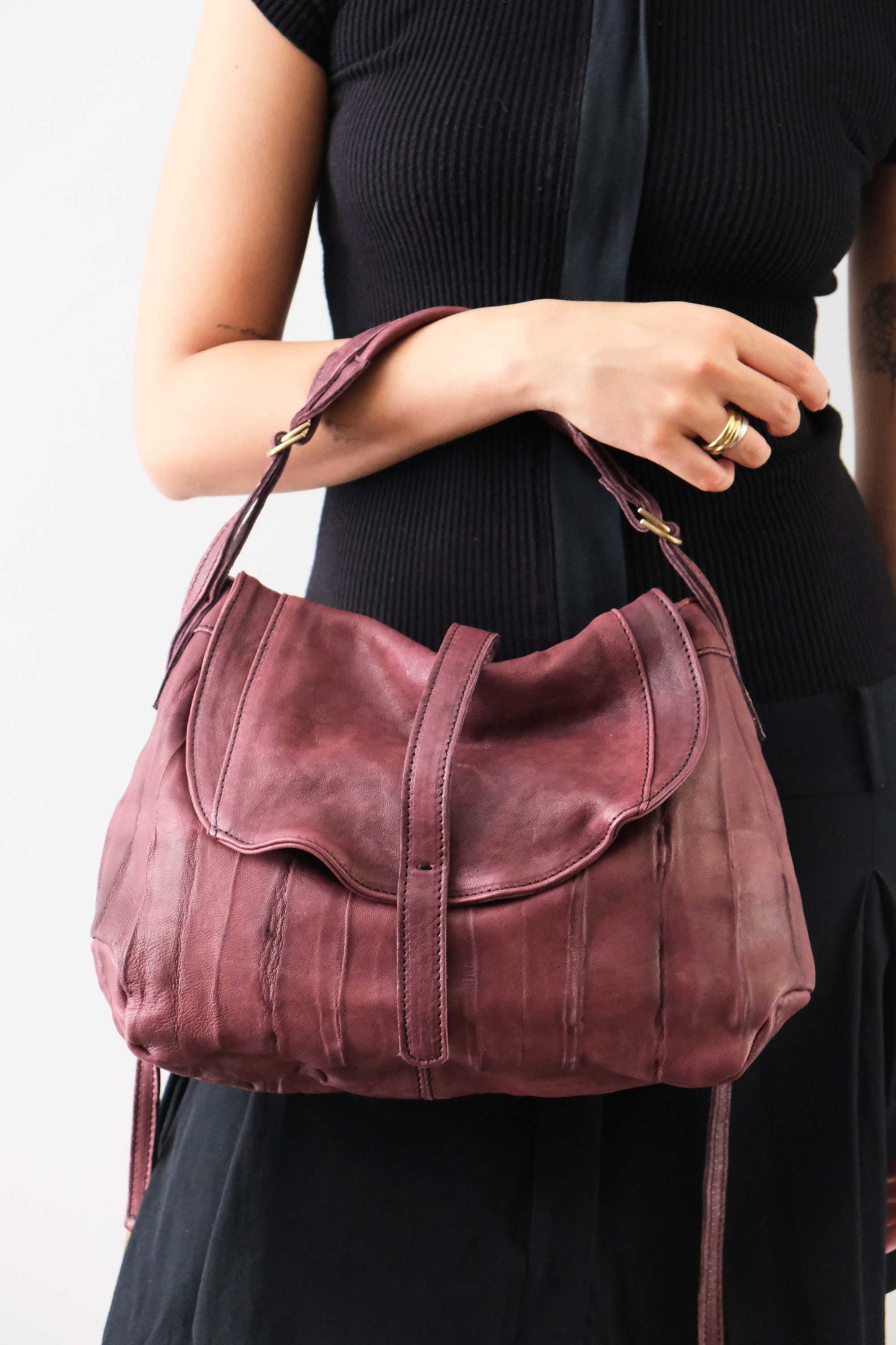 PRE ORDER discount 15%-Do saddle bag in plum soft nappa lomé - use code PREORDER15 - ESTIMATED DELIVERY SEPTEMBER 15- Made in Italy -