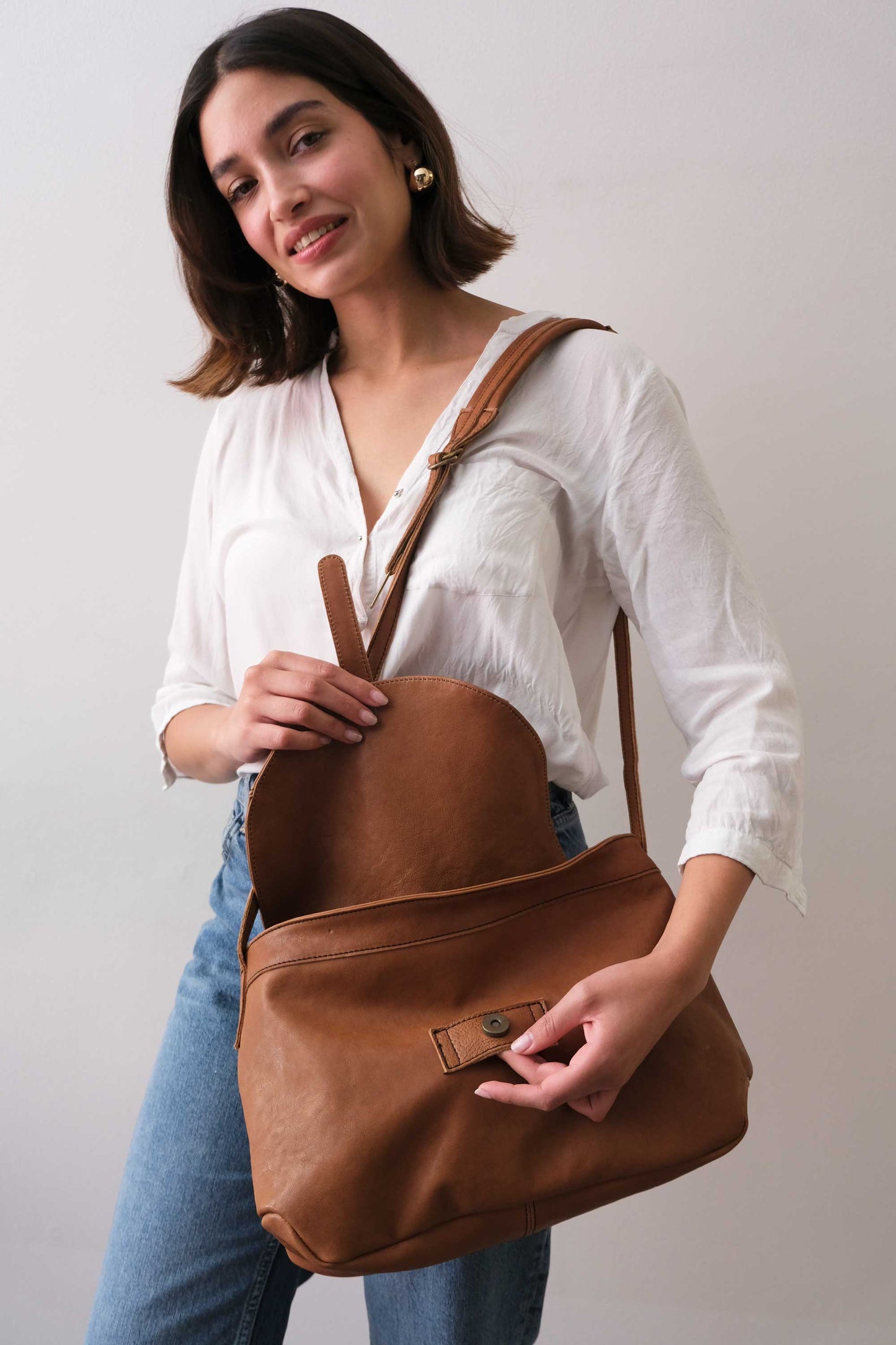 PRE ORDER discount 15%-Do saddle bag in cognac soft nappa - use code PREORDER15 - ESTIMATED DELIVERY SEPTEMBER 15- Made in Italy -