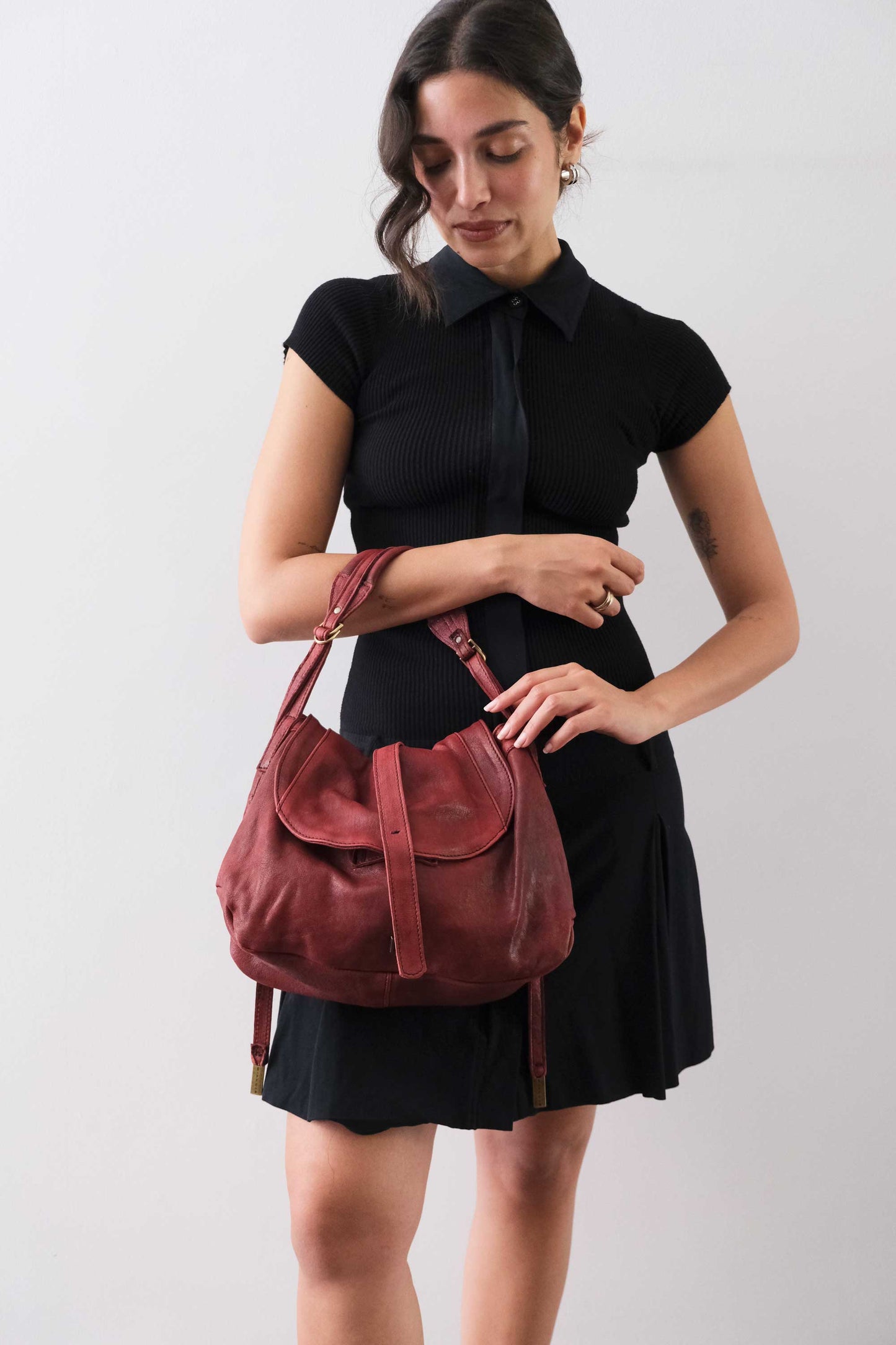 PRE ORDER discount 15%-Do saddle bag in habanero soft nappa washed - use code PREORDER15 - ESTIMATED DELIVERY SEPTEMBER 15- Made in Italy -
