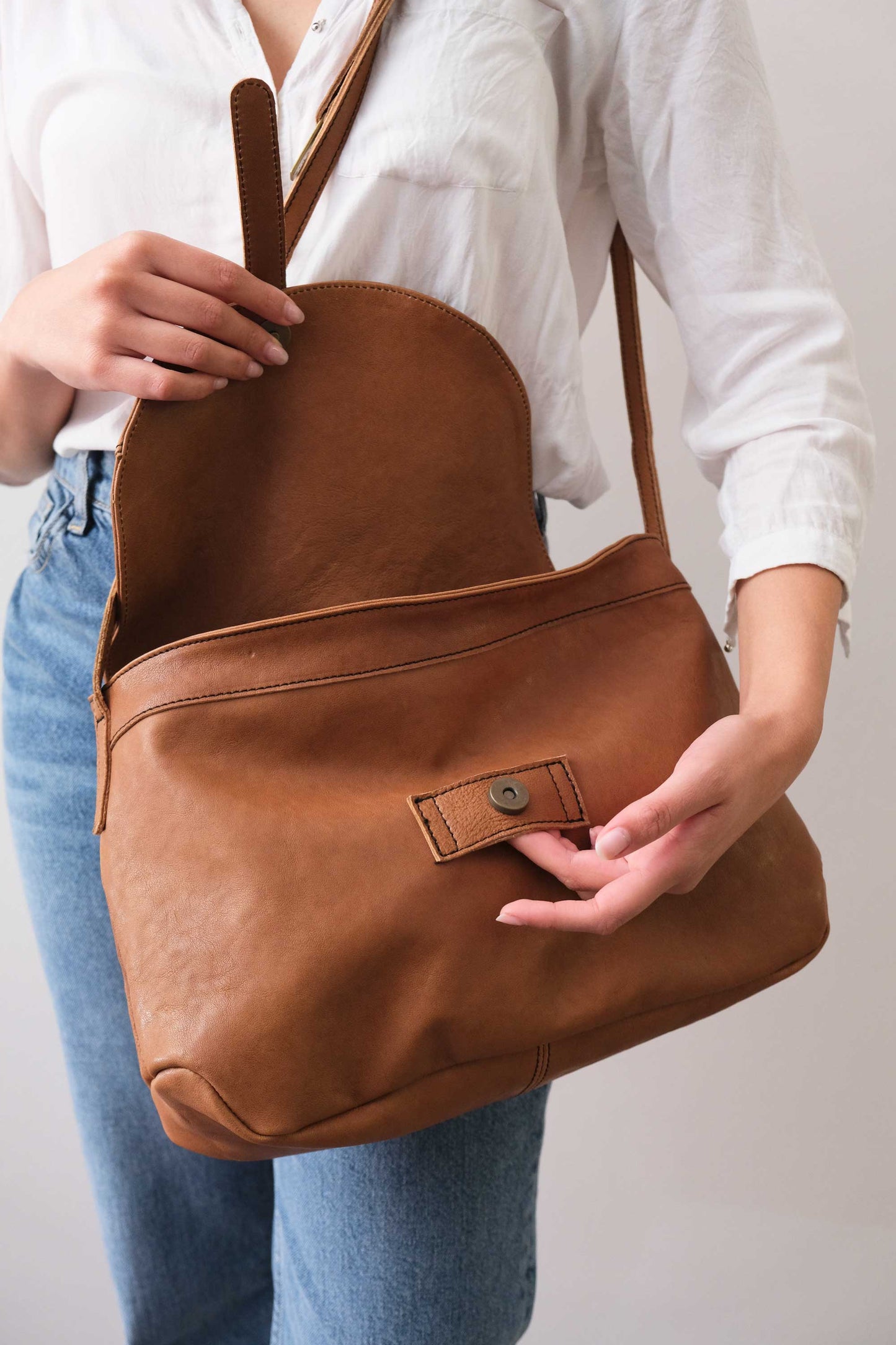 PRE ORDER discount 15%-Do saddle bag in cognac soft nappa - use code PREORDER15 - ESTIMATED DELIVERY SEPTEMBER 15- Made in Italy -