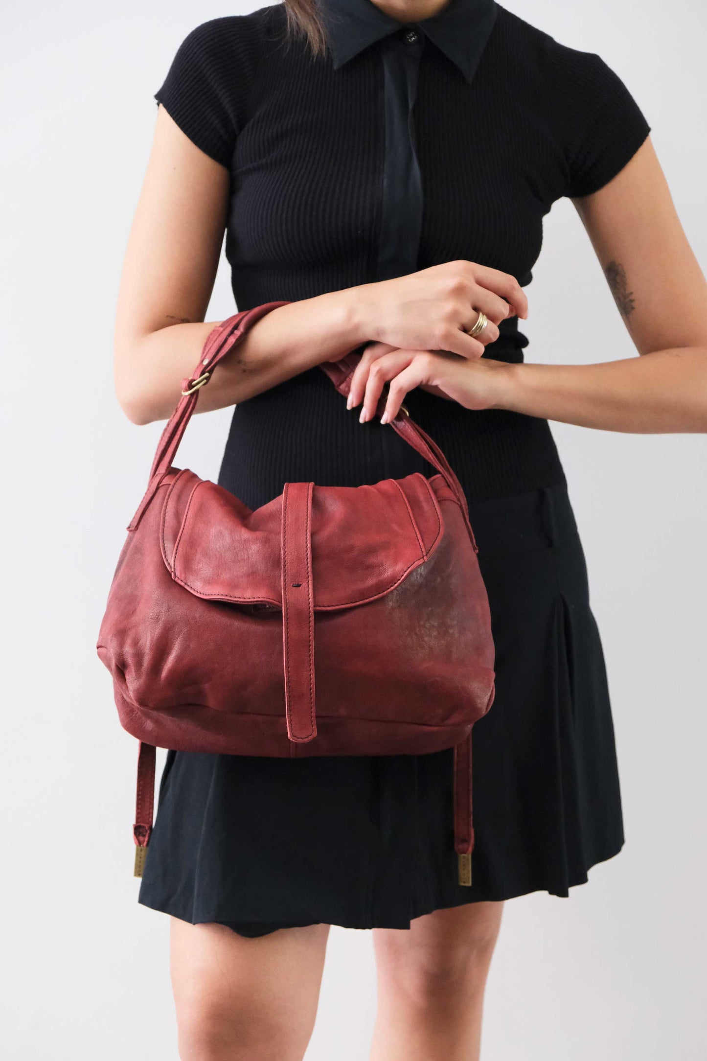 PRE ORDER discount 15%-Do saddle bag in habanero soft nappa washed - use code PREORDER15 - ESTIMATED DELIVERY SEPTEMBER 15- Made in Italy -