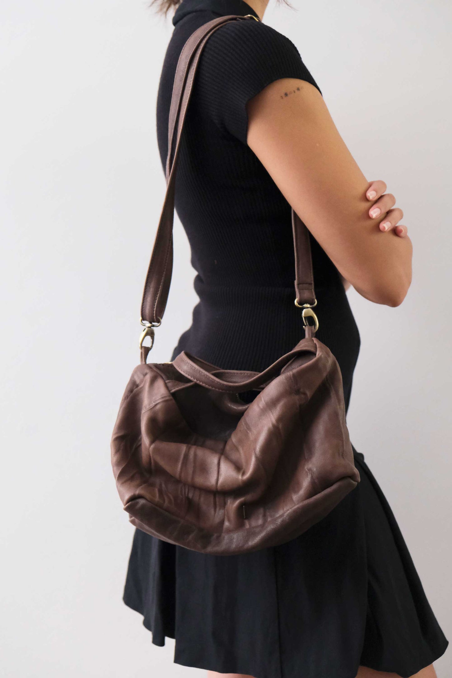 PRE ORDER discount 15%-Bobo top handle bag in brown nappa lomè soft leather - use code PREORDER15 - ESTIMATED DELIVERY SEPTEMBER 15- Made in Italy -