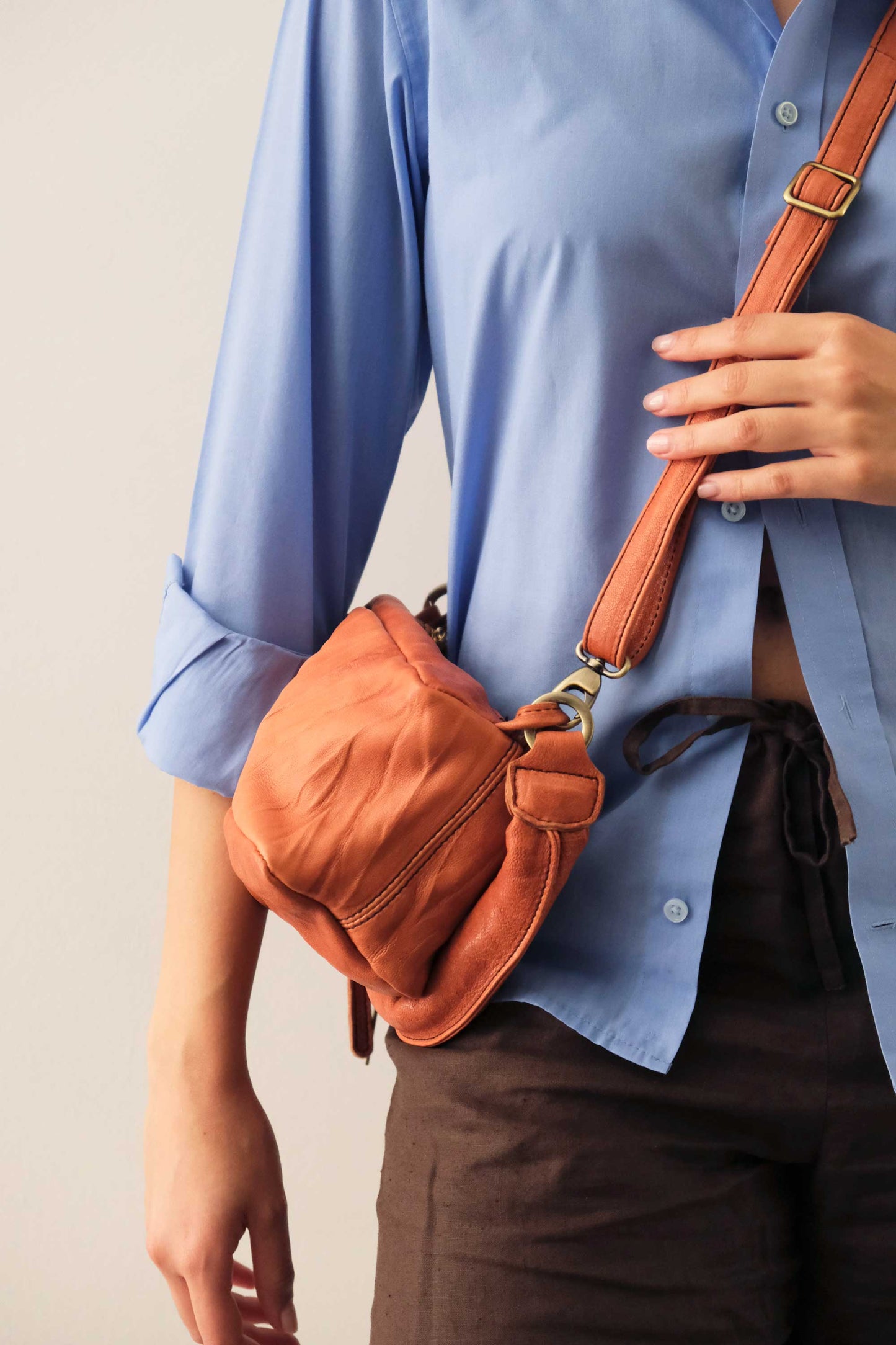 Bobo mini in nappa lomè lips pelle conciata al vegetale - Made in Italy -