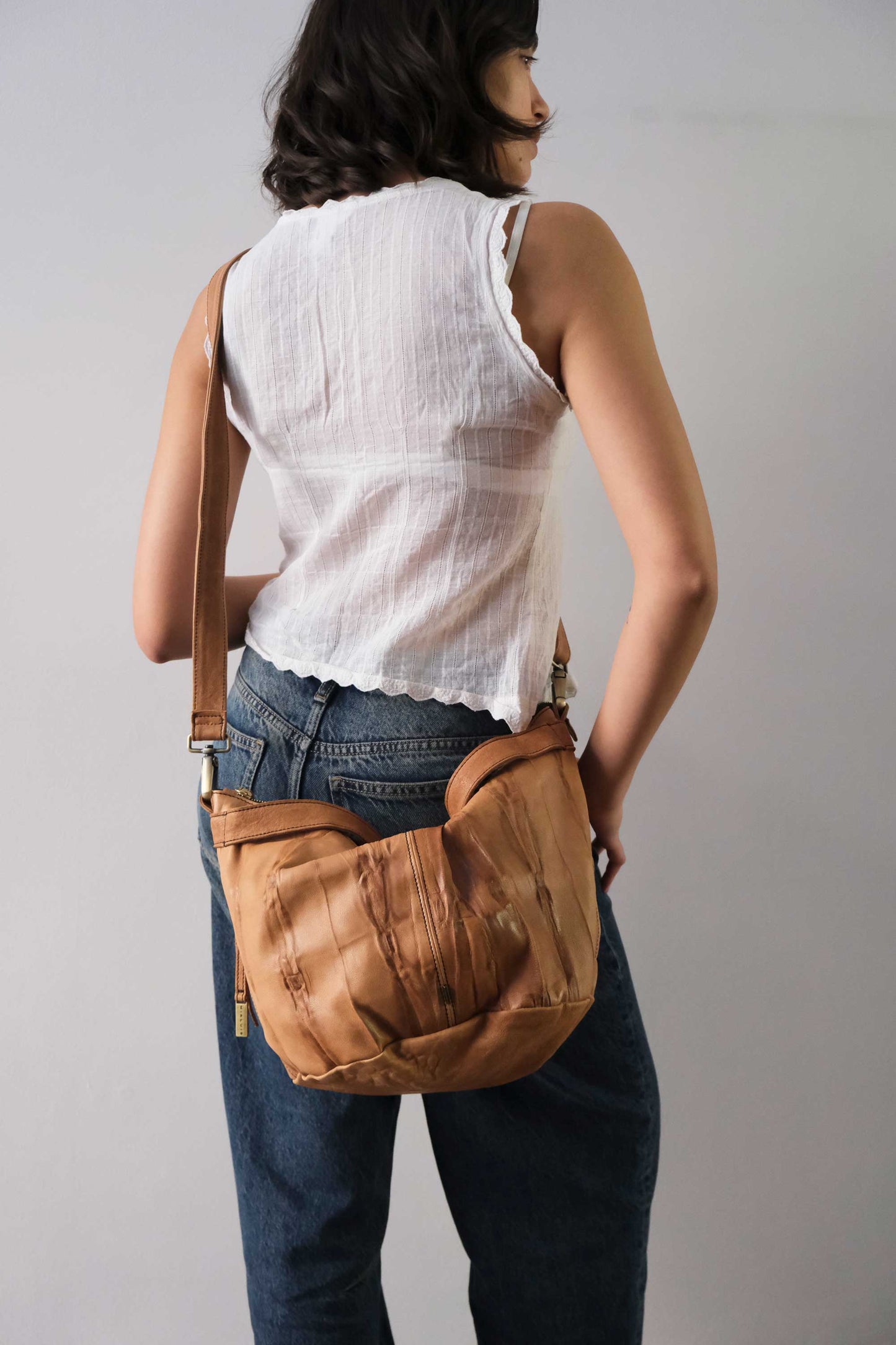 Carola bag cognac morbida nappa lomè - Made in Italy -