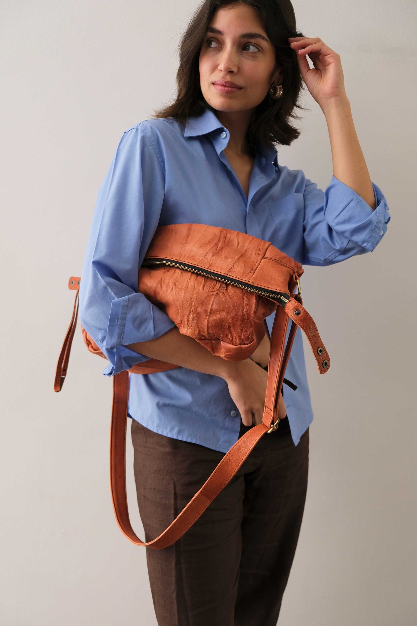 Chicca hobo bag in morbida nappa lomé lips - Made in Italy -