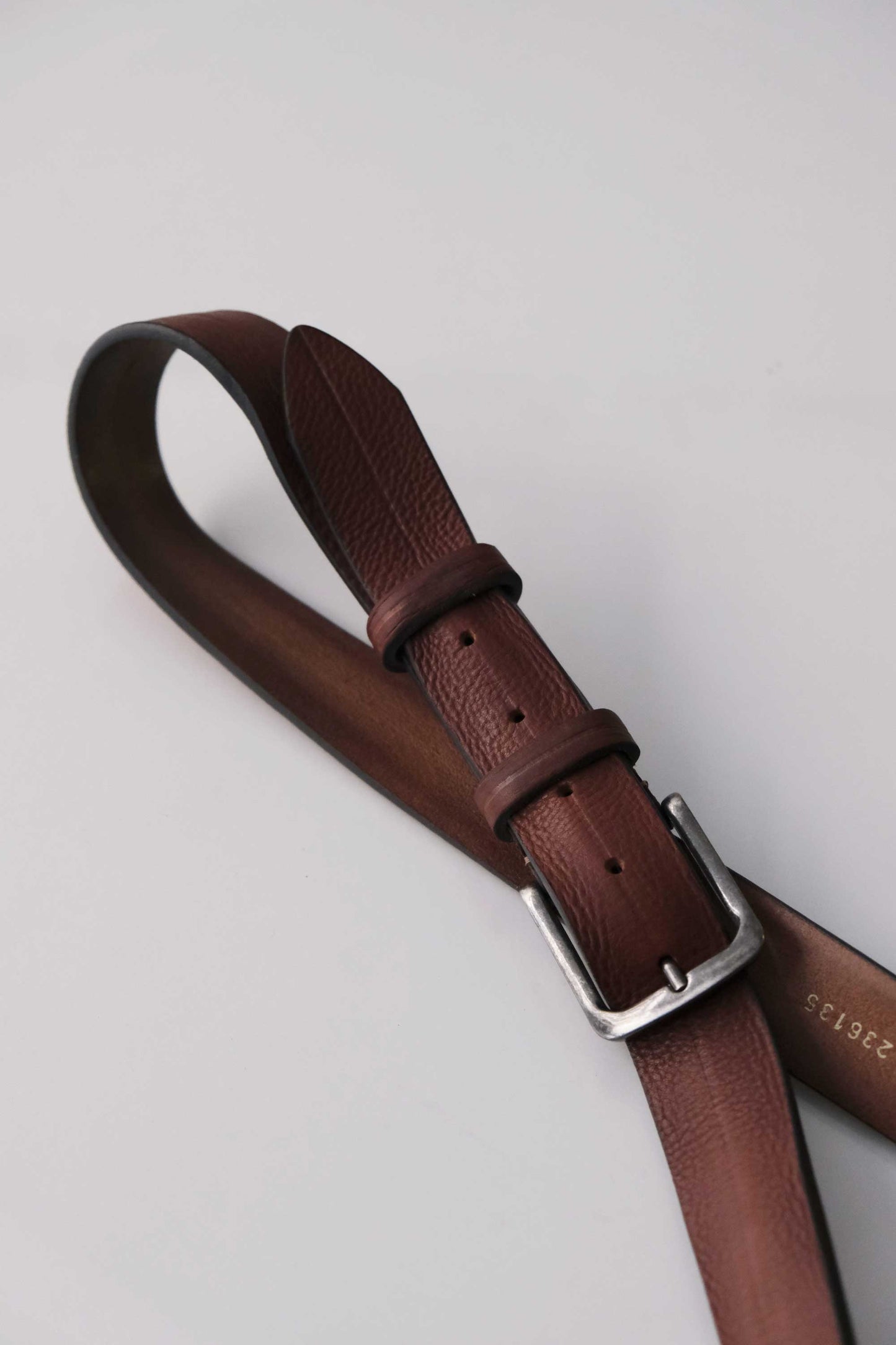 Belt Punto – Men’s vegetable-tanned leather tan – Made in Italy