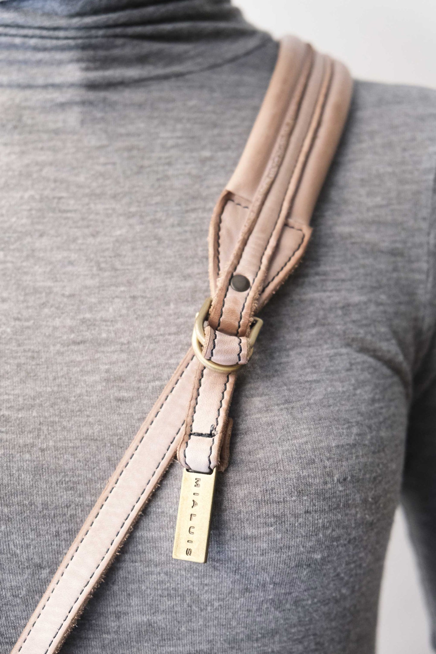 Do mini saddle bag in sand turner calf soft leather - Made in Italy-