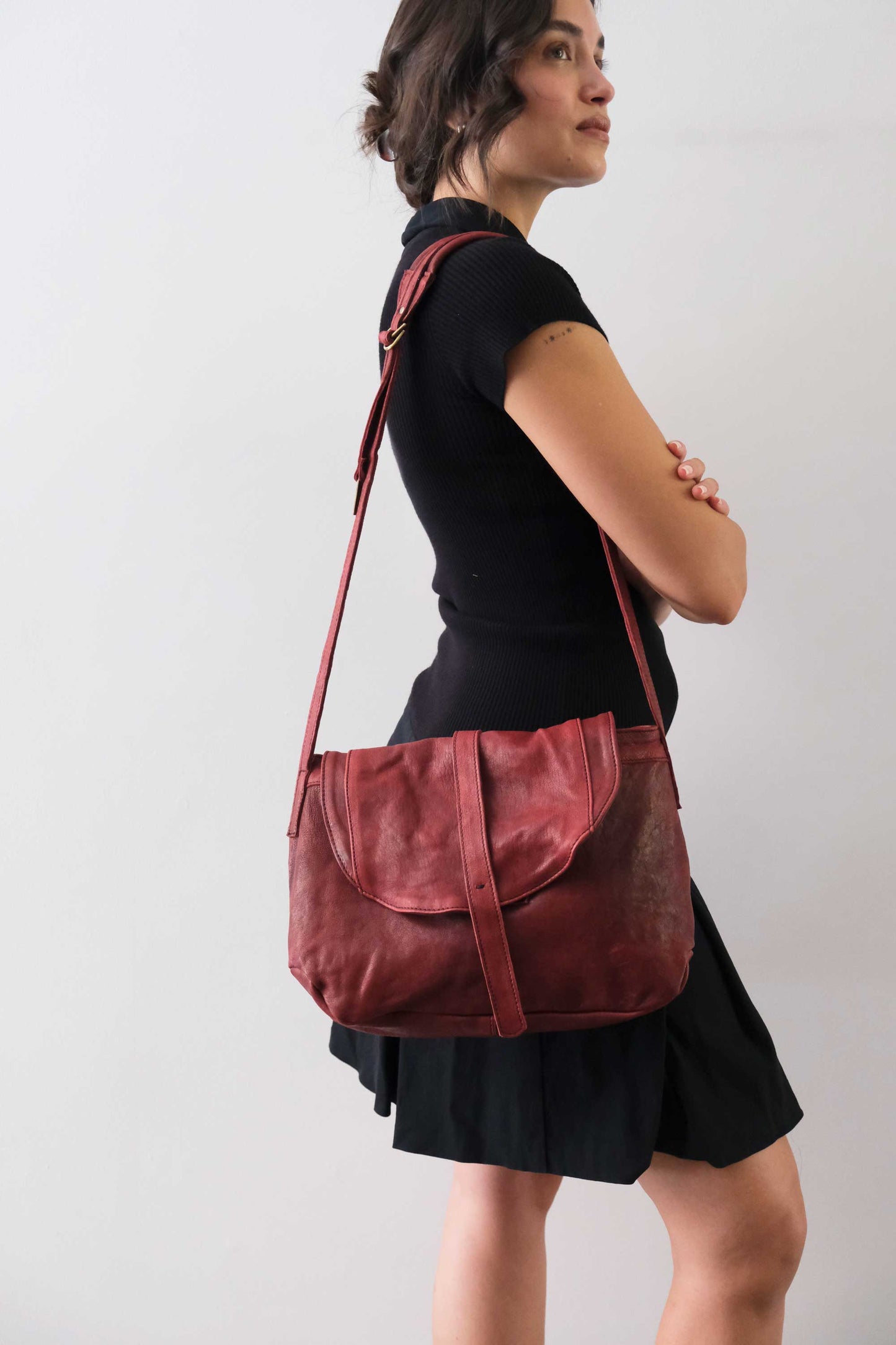 PRE ORDER discount 15%-Do saddle bag in habanero soft nappa washed - use code PREORDER15 - ESTIMATED DELIVERY SEPTEMBER 15- Made in Italy -