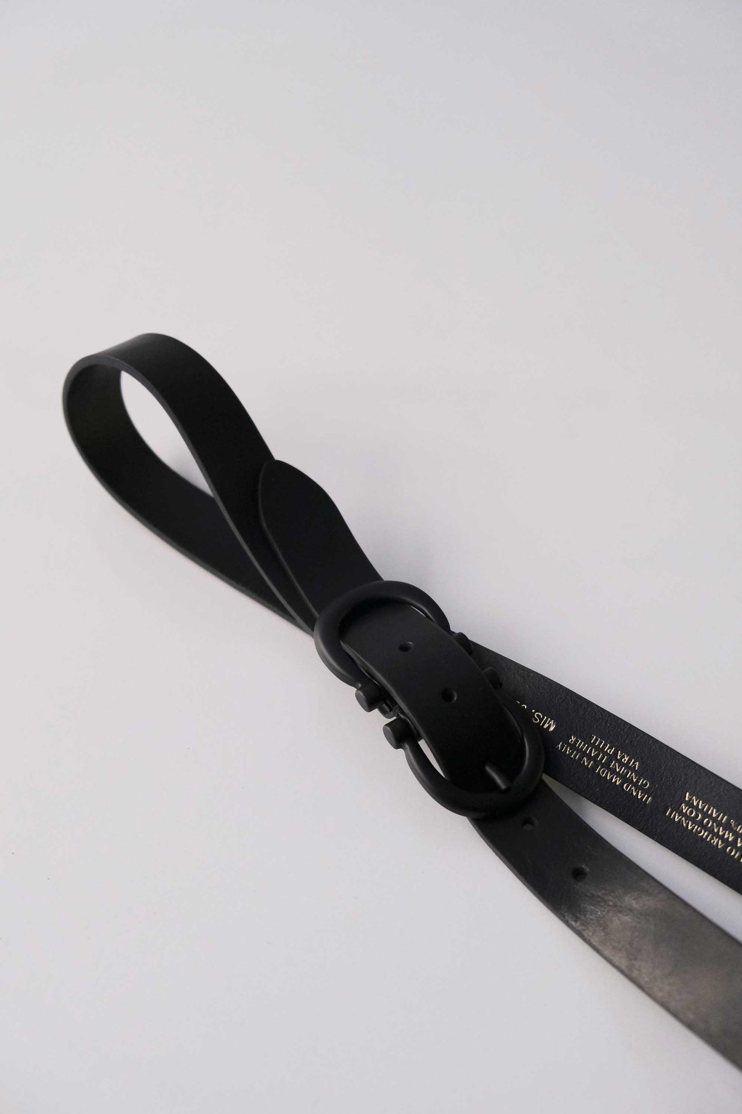 Belt Double vegetable-tanned leather black - Made in Italy -