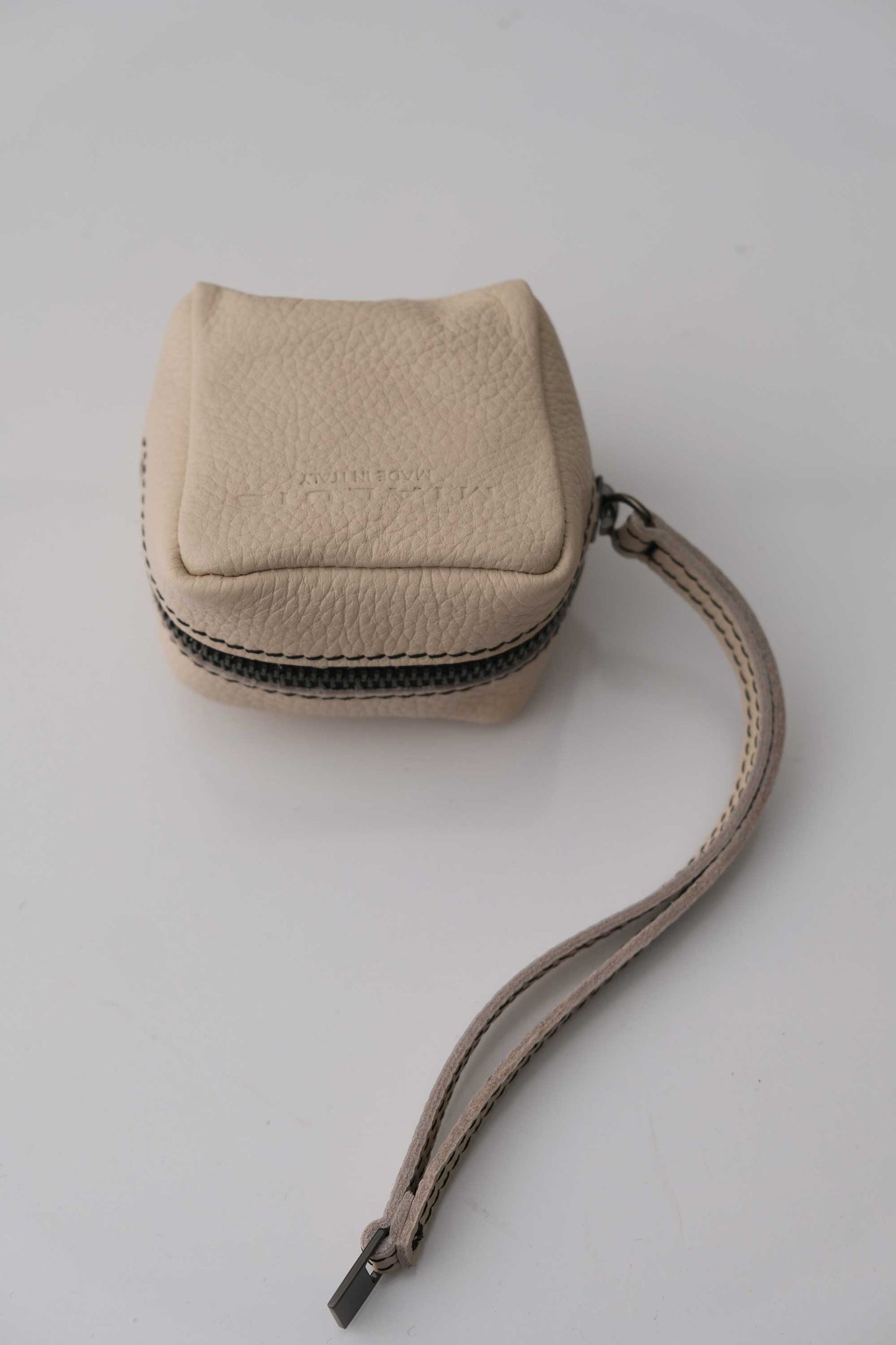 Dream box mini pochette in morbida pelle crema - Made in Italy -