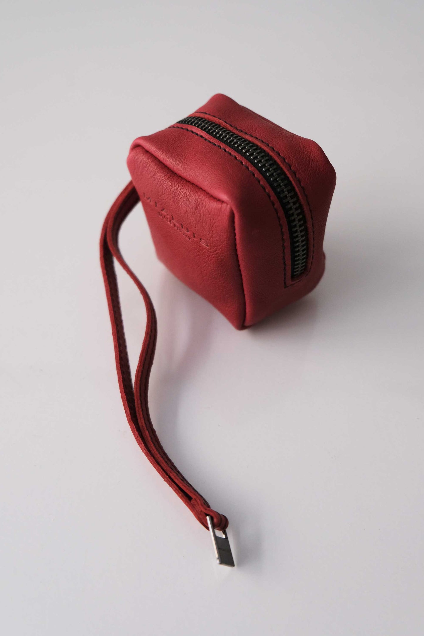 Dream box mini pochette in nappa rossa conciata al vegetale - Made in Italy -