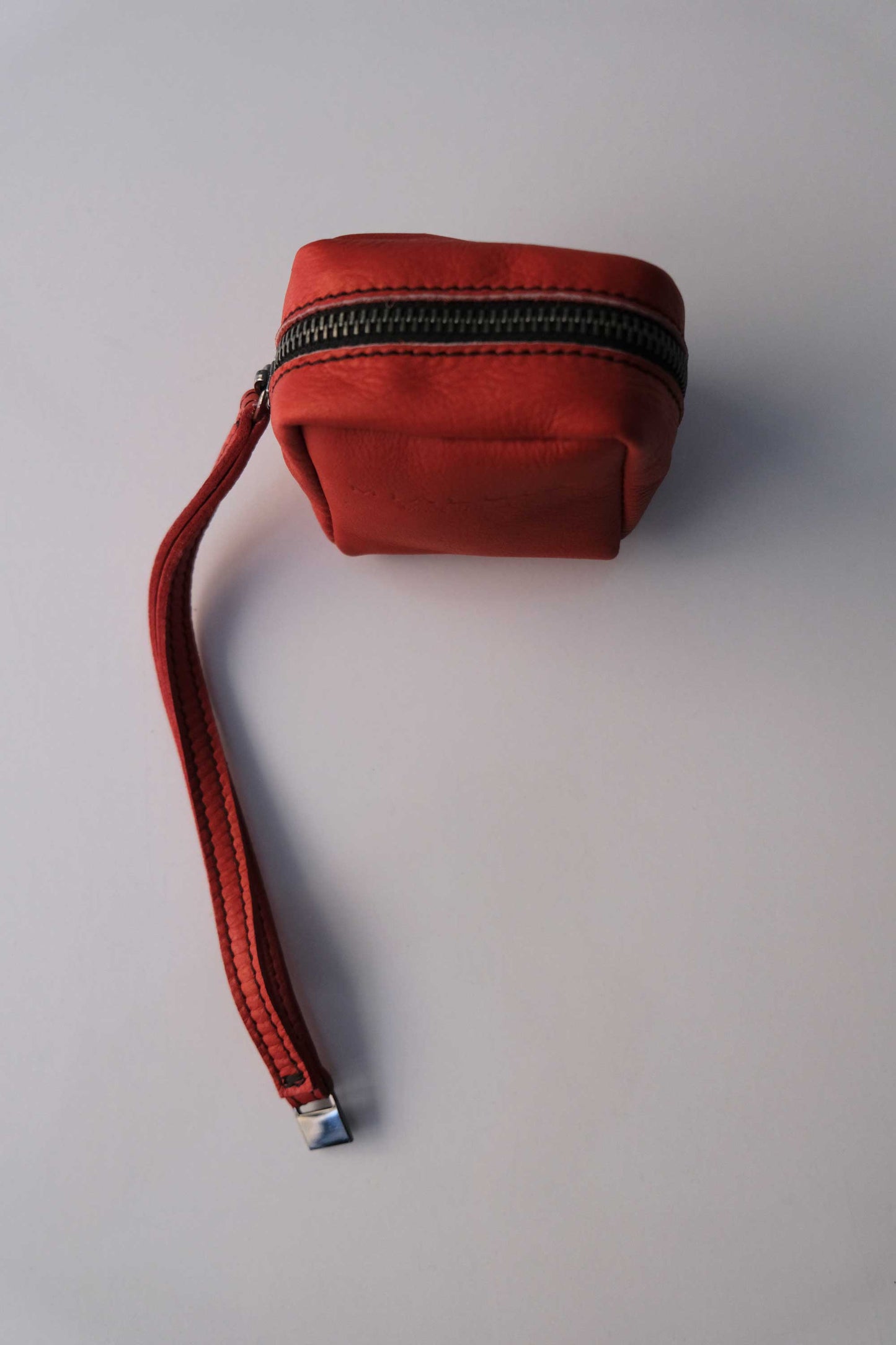 Dream box mini pochette in red soft leather